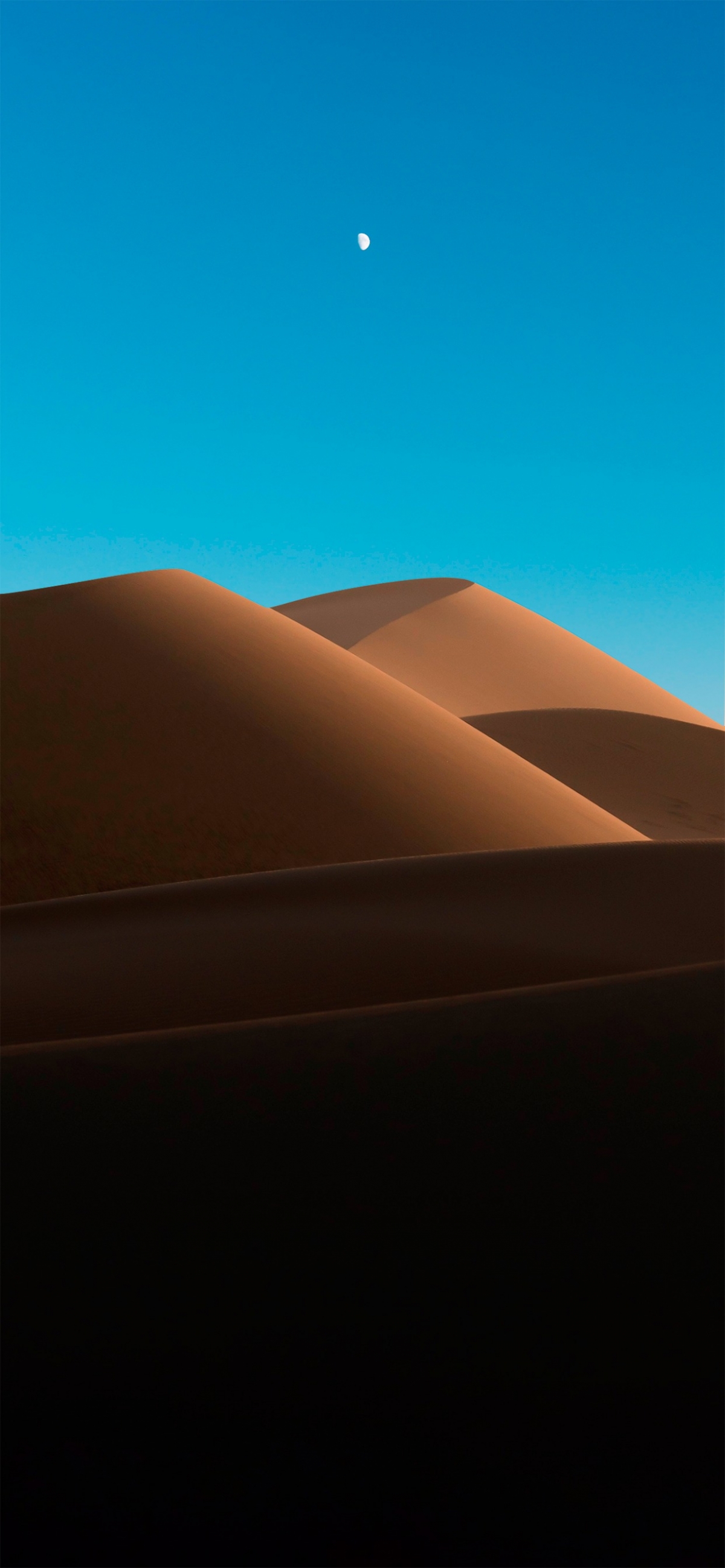 Desert Dunes Blue Sky Moon