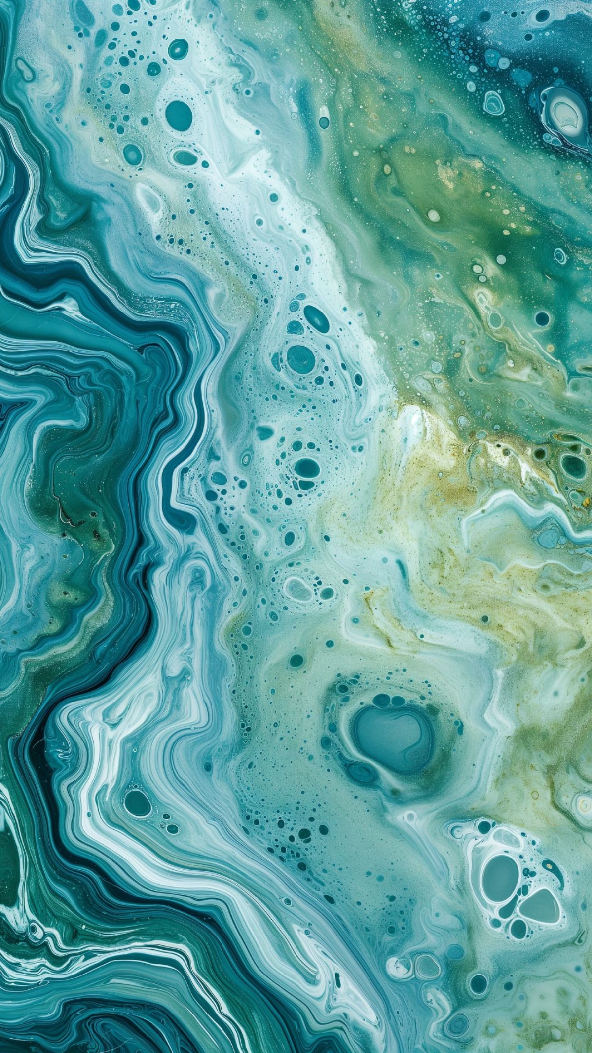 Green Marble Paint Abstract Oil Swirl