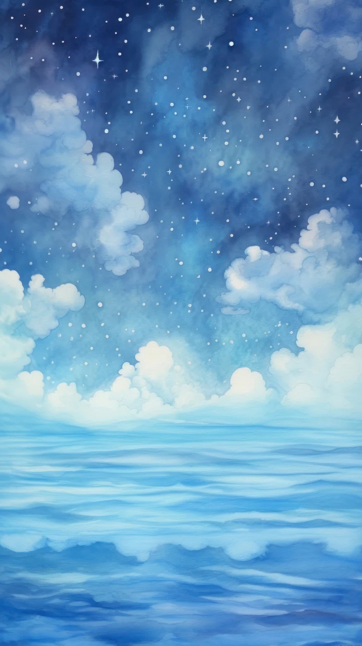 Ocean Clouds Artwork Blue wallpaper for Apple iPhone, Apple Watch, Mac, iPad and Apple Watch