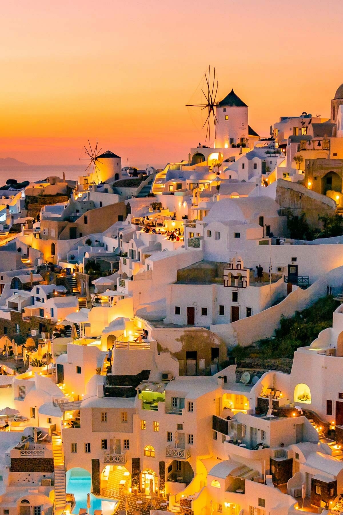 Santorini Greece At Sunset