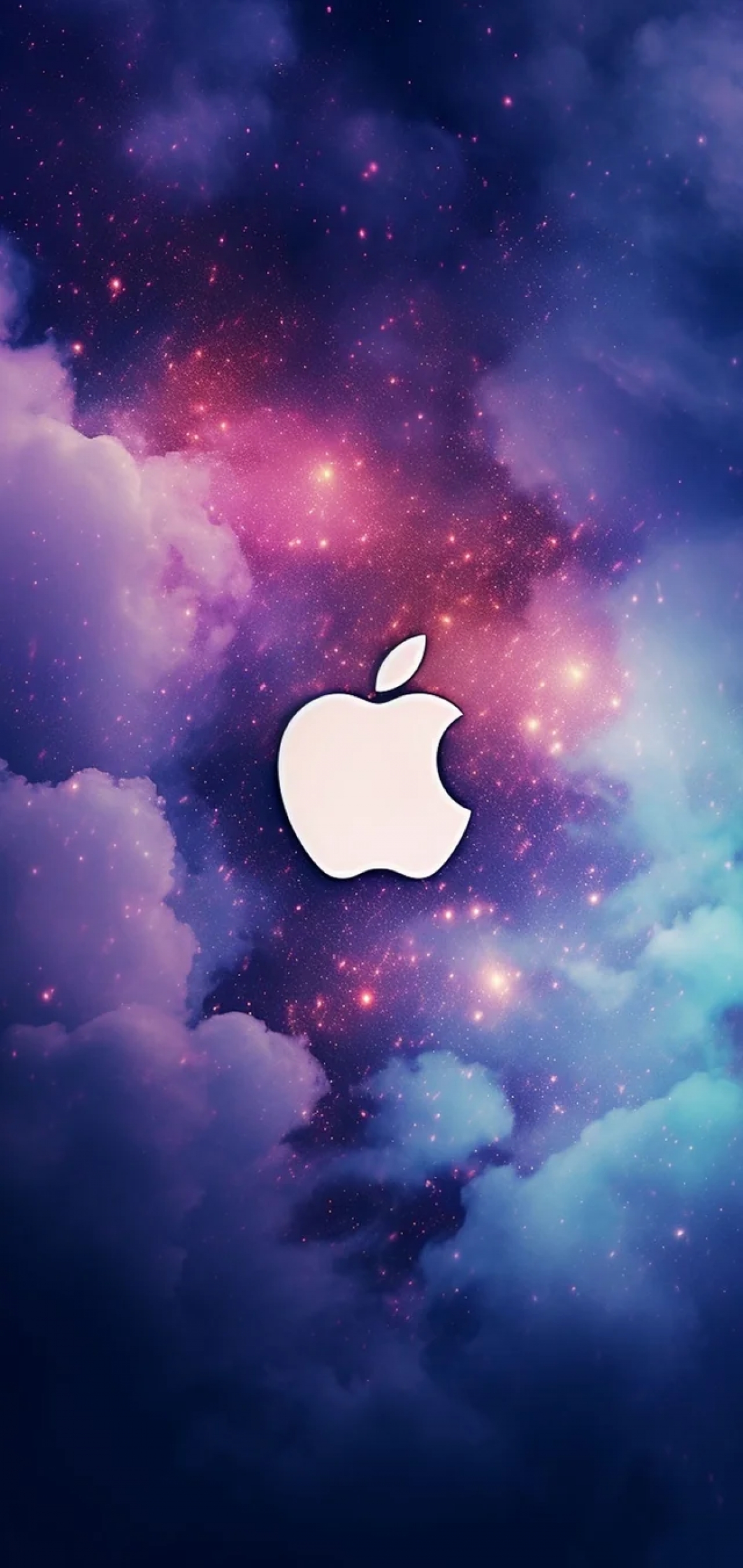 Galaxy Apple Logo With Stars Colorful wallpaper for Apple iPhone, Apple Watch, Mac, iPad and Apple Watch