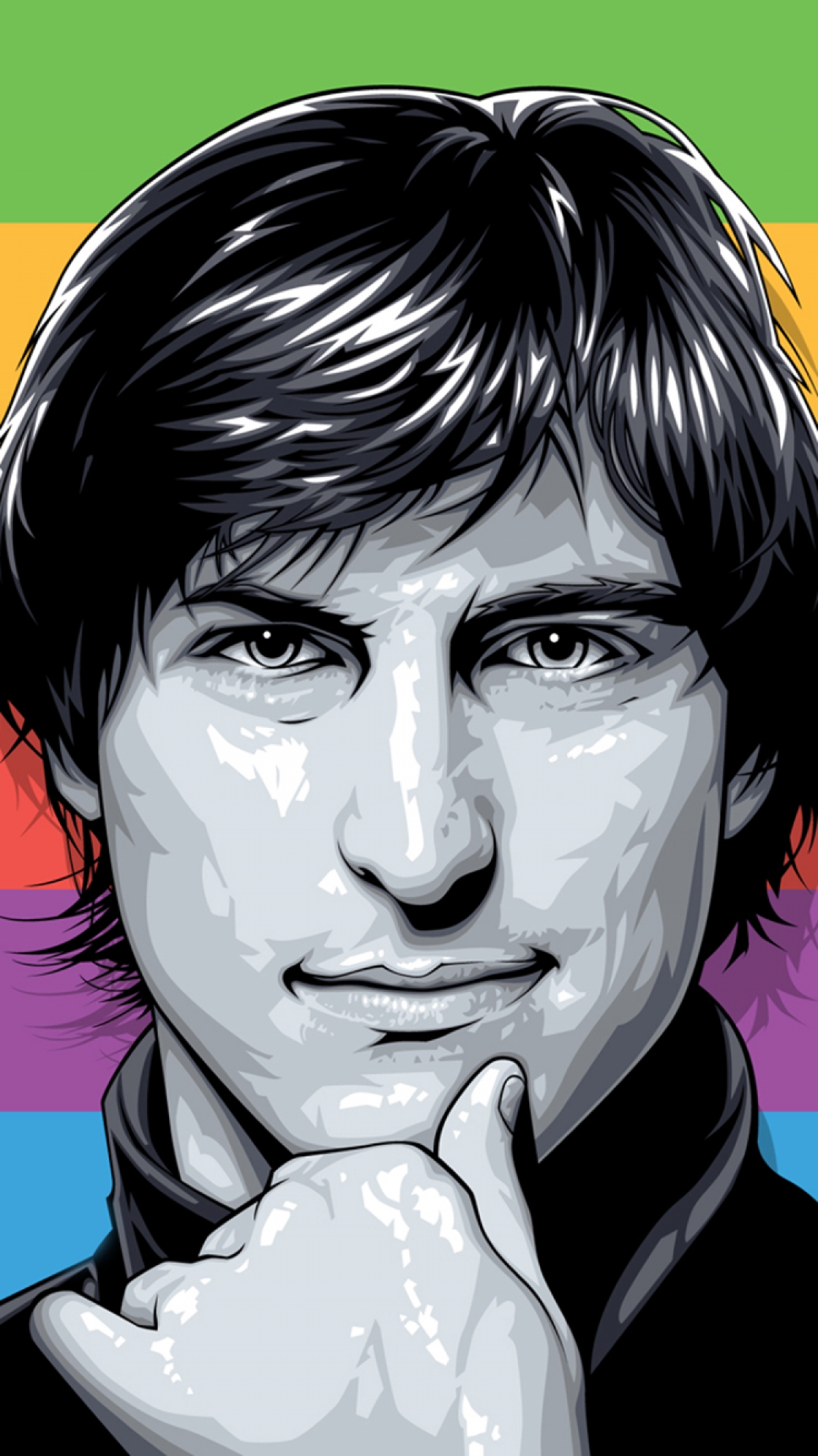 Steve Jobs Colorful wallpaper for Apple iPhone, Apple Watch, Mac, iPad and Apple Watch