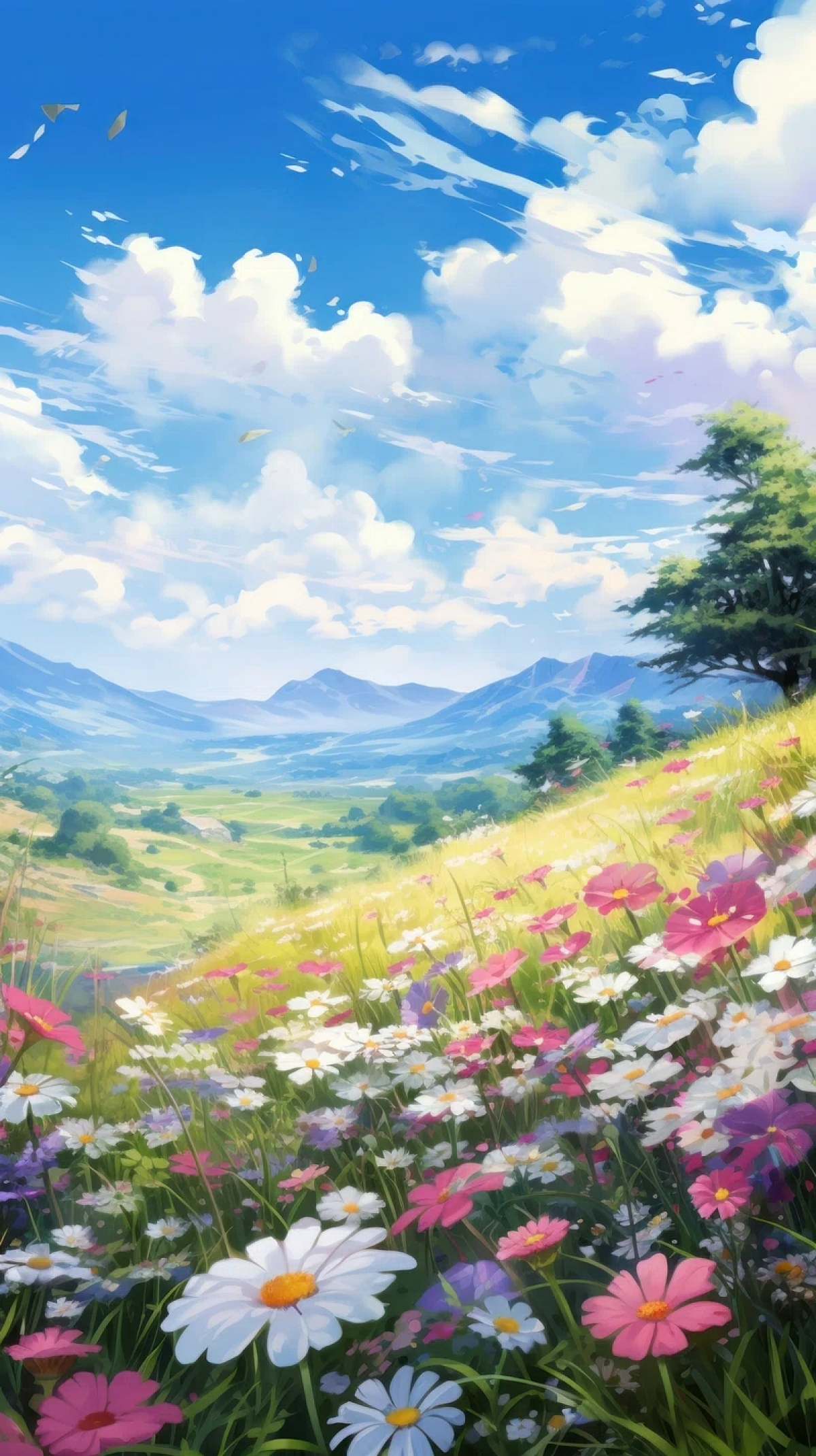 Gorgeous Serene Landscape Of Rolling Hills Drawing