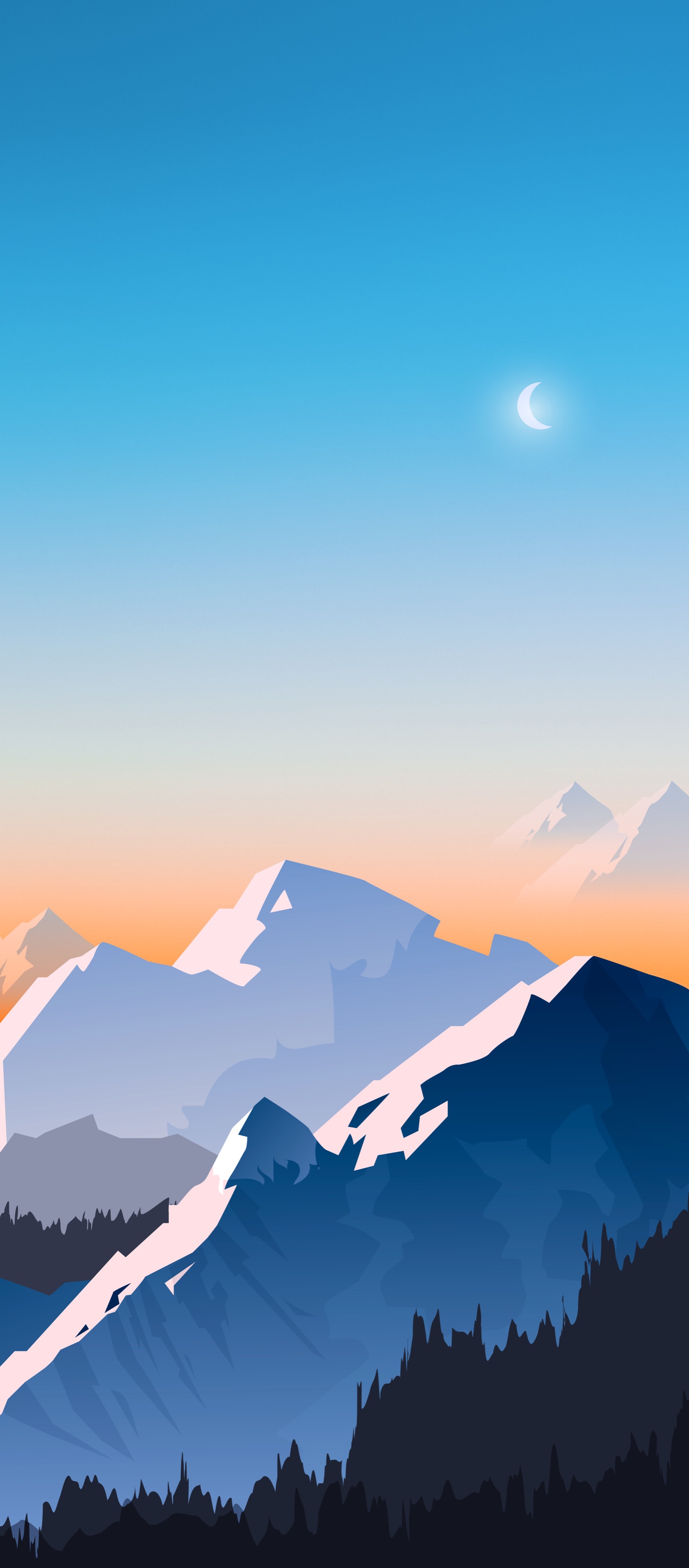 Cartoon Mountains wallpaper for Apple iPhone, Apple Watch, Mac, iPad and Apple Watch