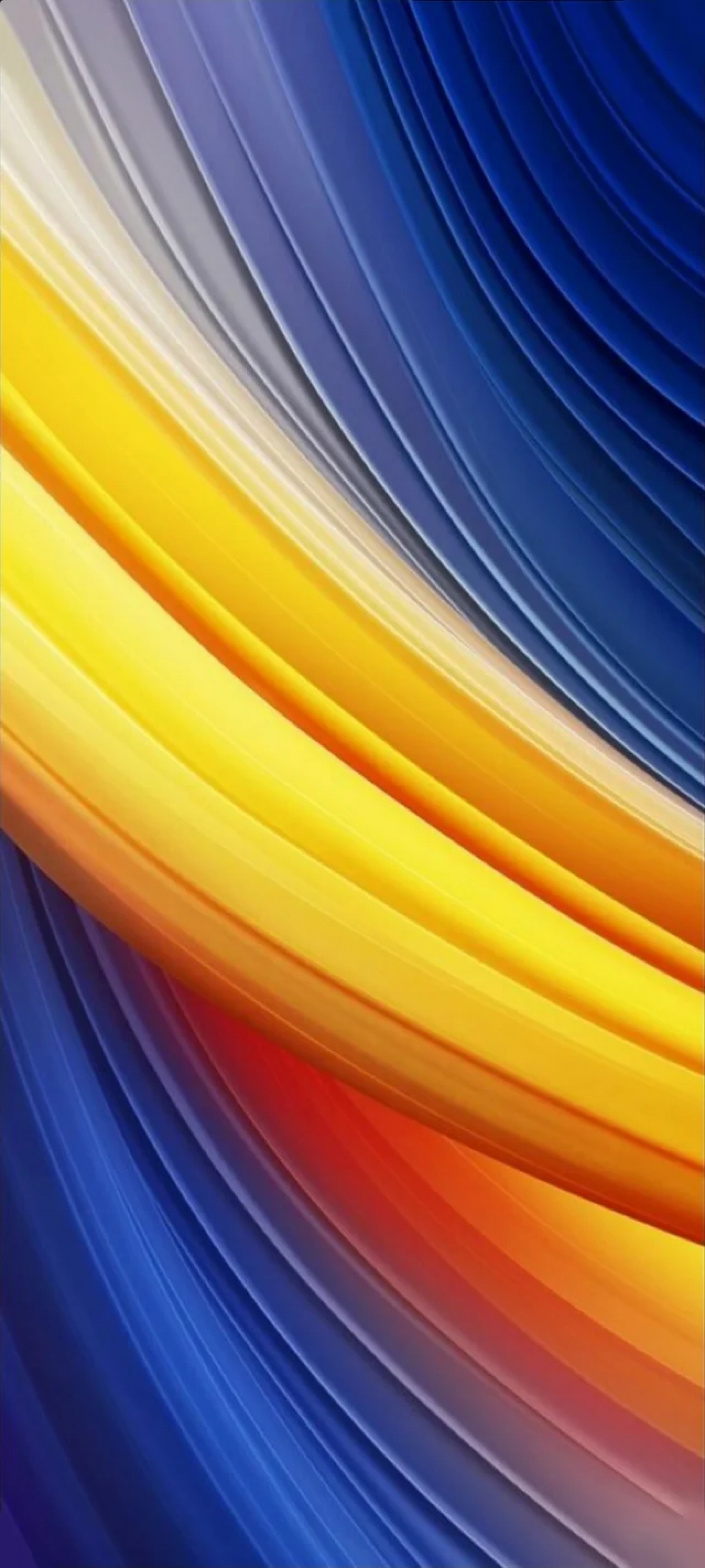 Abstract Lines Flowing Yellow And Blue