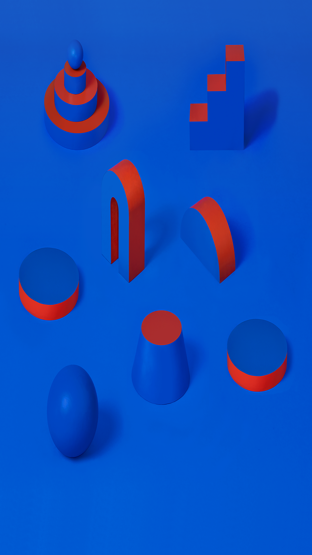 Android P Default Blue Shapes Abstract