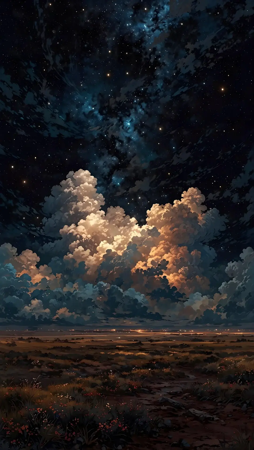 Anime Clouds Dark Mode Middle Of The Night Midnight Best Wallpapers For Apple iPhone 16