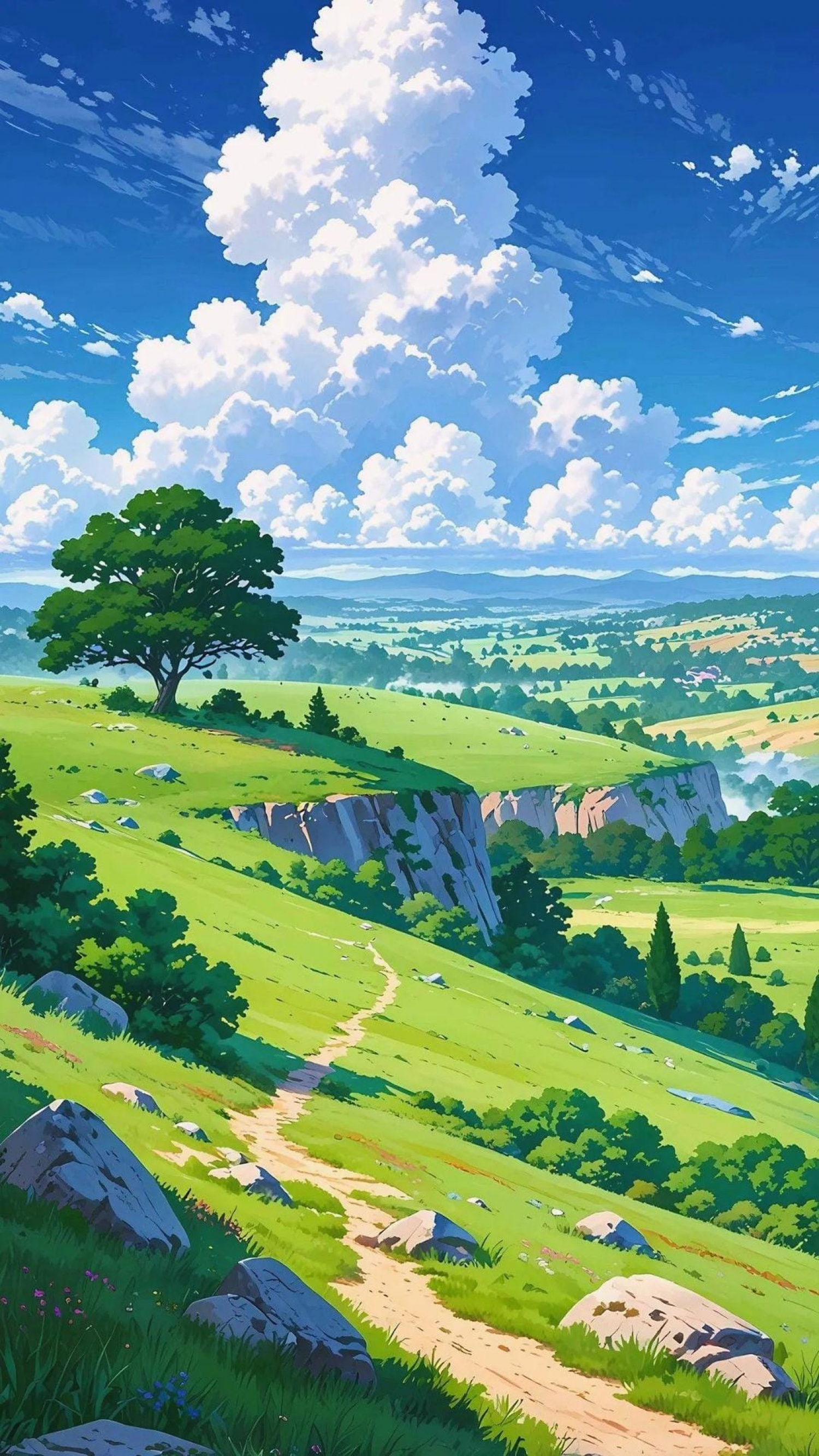 Anime Landscape Hand Drawn Digital