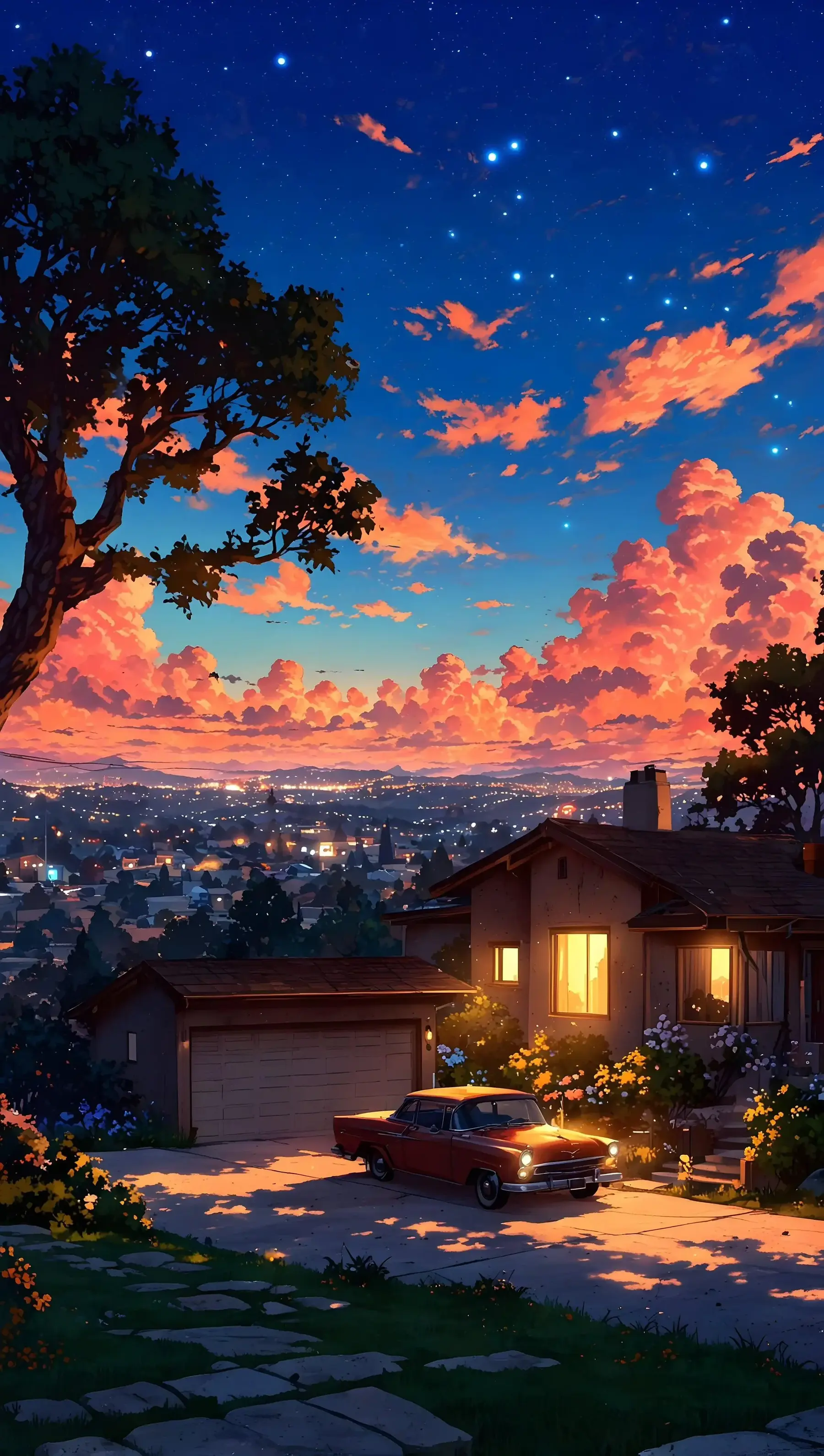 Anime Style 1950s 1960s 60s Home With Gorgeous Blue Sky And Clouds Most Popular Ultrahd Ultra HD Wallpapers For Apple iPhone 13 14 15 16 Pro Max 16E wallpaper for Apple iPhone, Apple Watch, Mac, iPad and Apple Watch