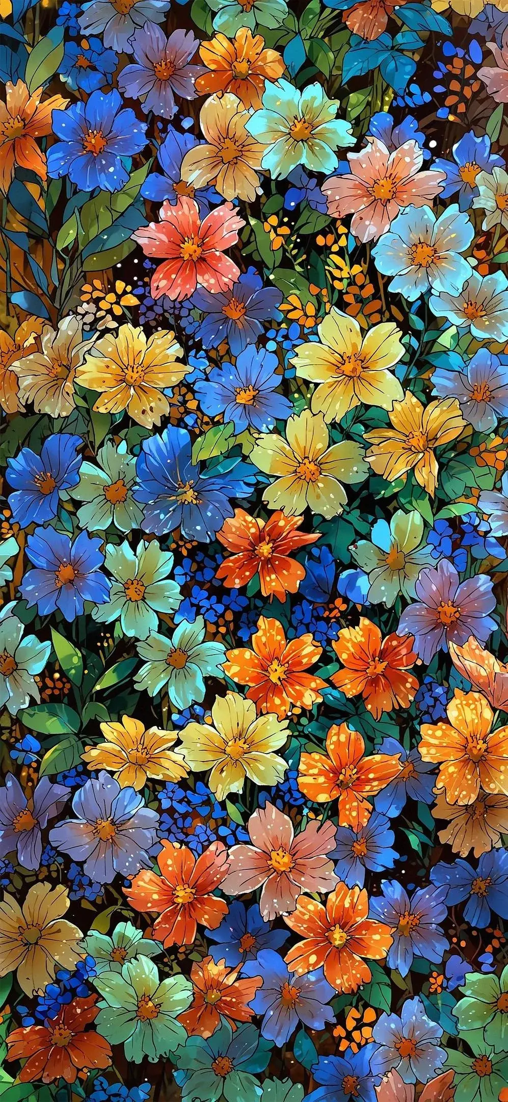 Anime Style Flowers Colorful Best Desktop Wallpapers Screensavers Backgrounds For Apple iPhone 11 12 13 14 15 16 17 Pro Max 2025 2026 wallpaper for Apple iPhone, Apple Watch, Mac, iPad and Apple Watch