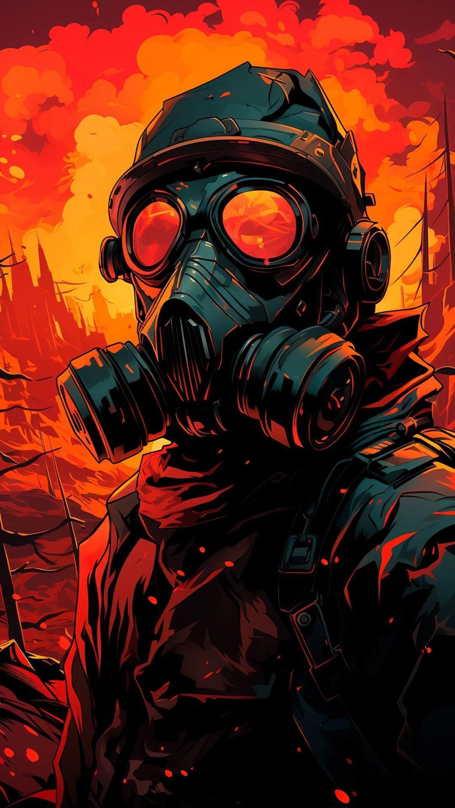 Apocalypse Digital Artwork Gas Mask Face Mask