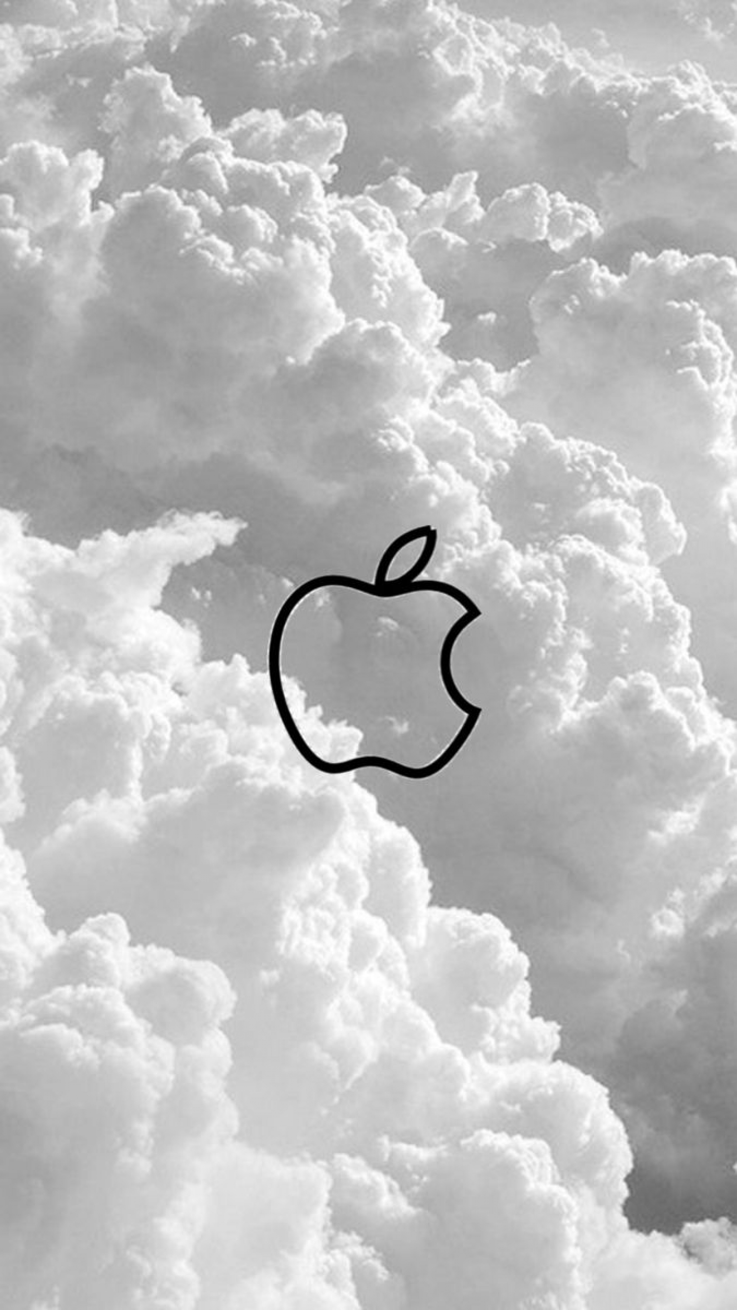 Apple Logo On Top Of White Clouds wallpaper for Apple iPhone, Mac, iPad and more