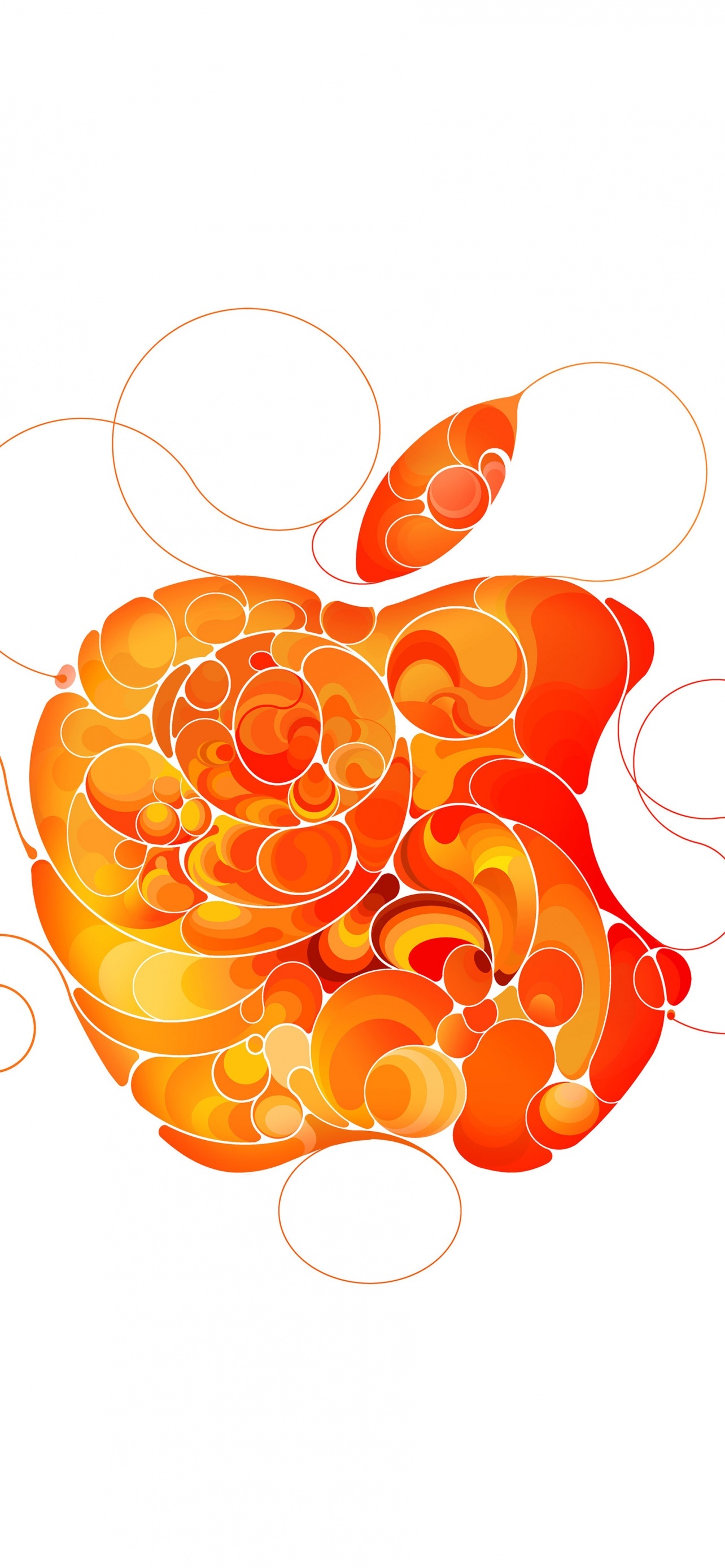Apple Logo Orange Liquid Art White Background Apple Event