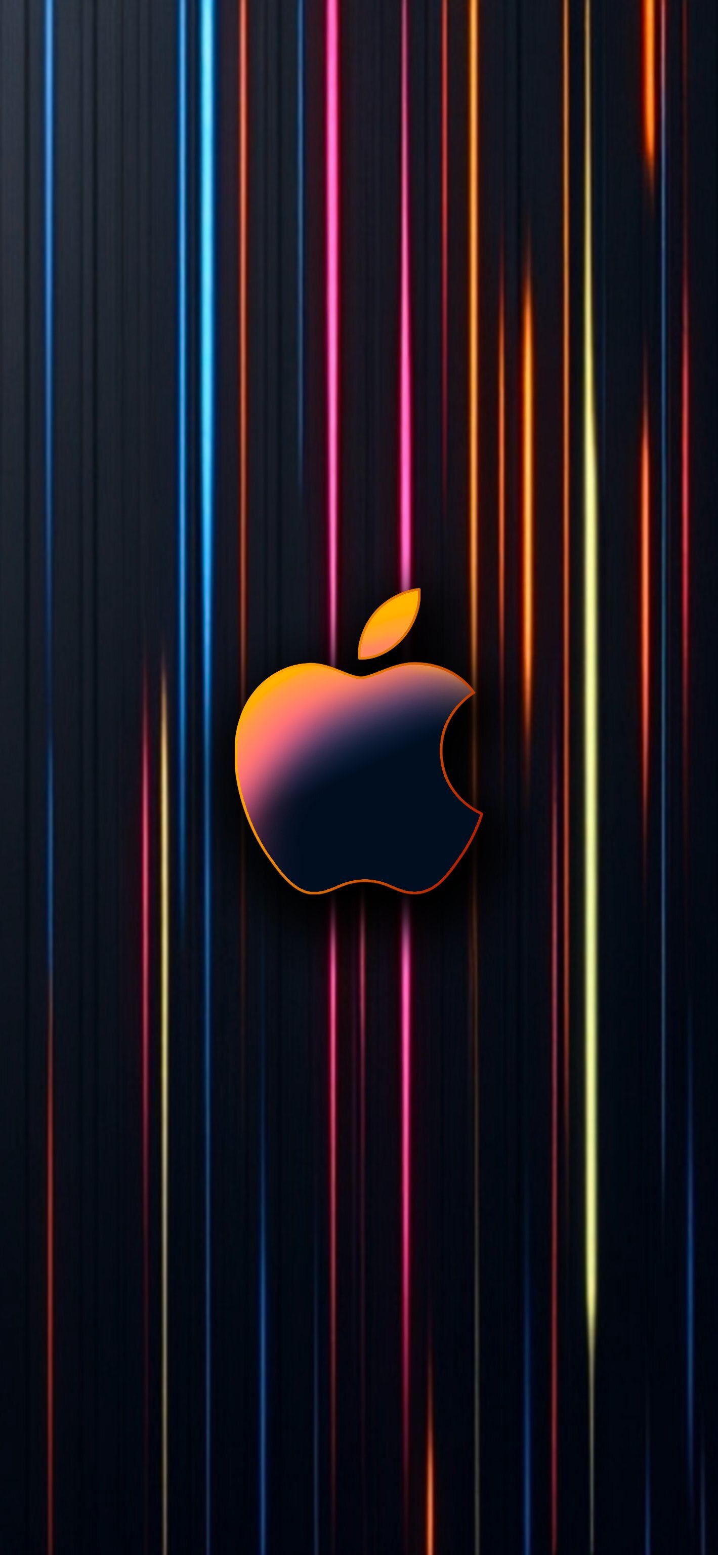 Apple Logo Outline With Colorful Lines Multicolor wallpaper for Apple iPhone, Apple Watch, Mac, iPad and Apple Watch