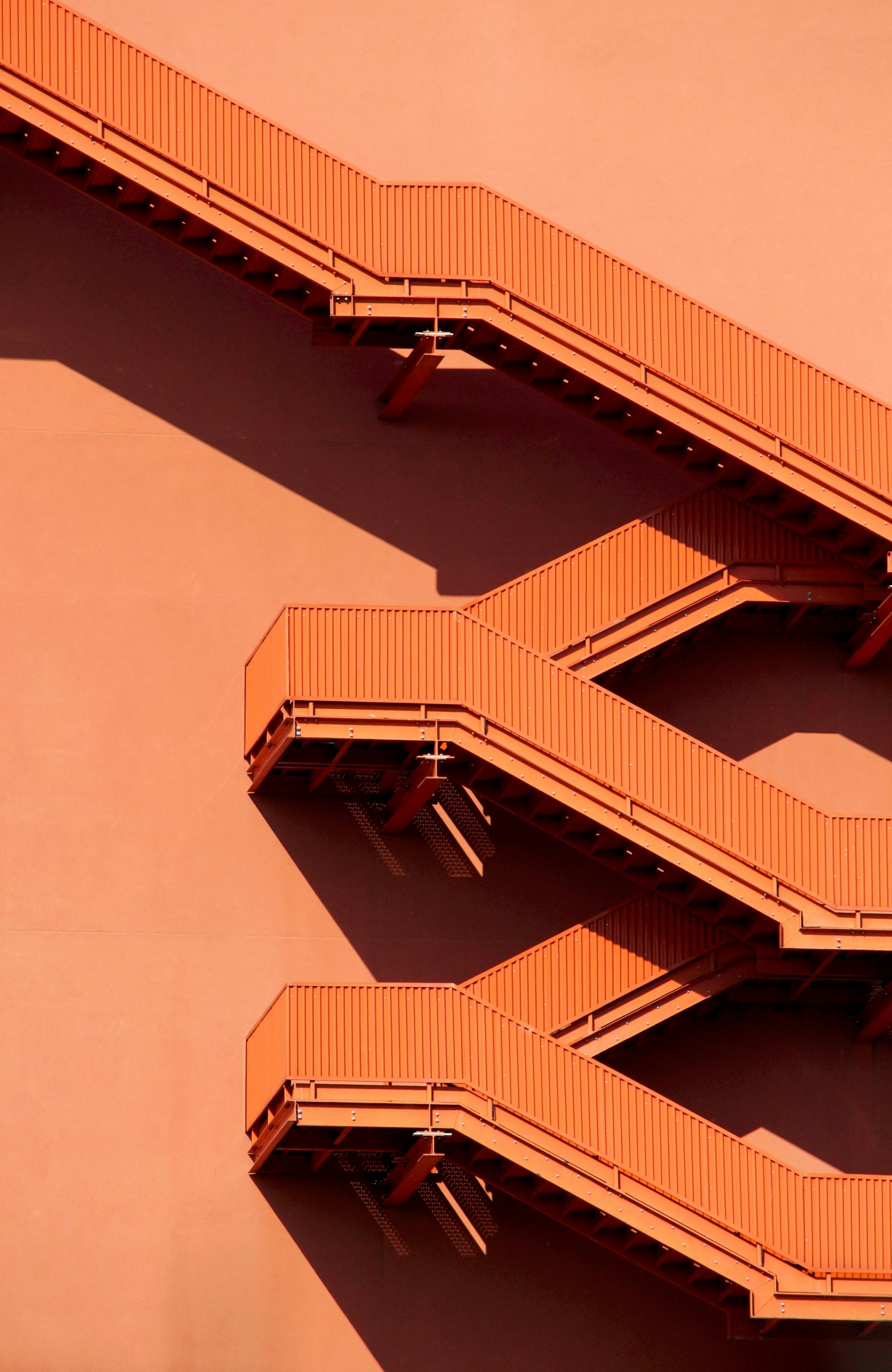 Architecture Building Construction Staircase Orange