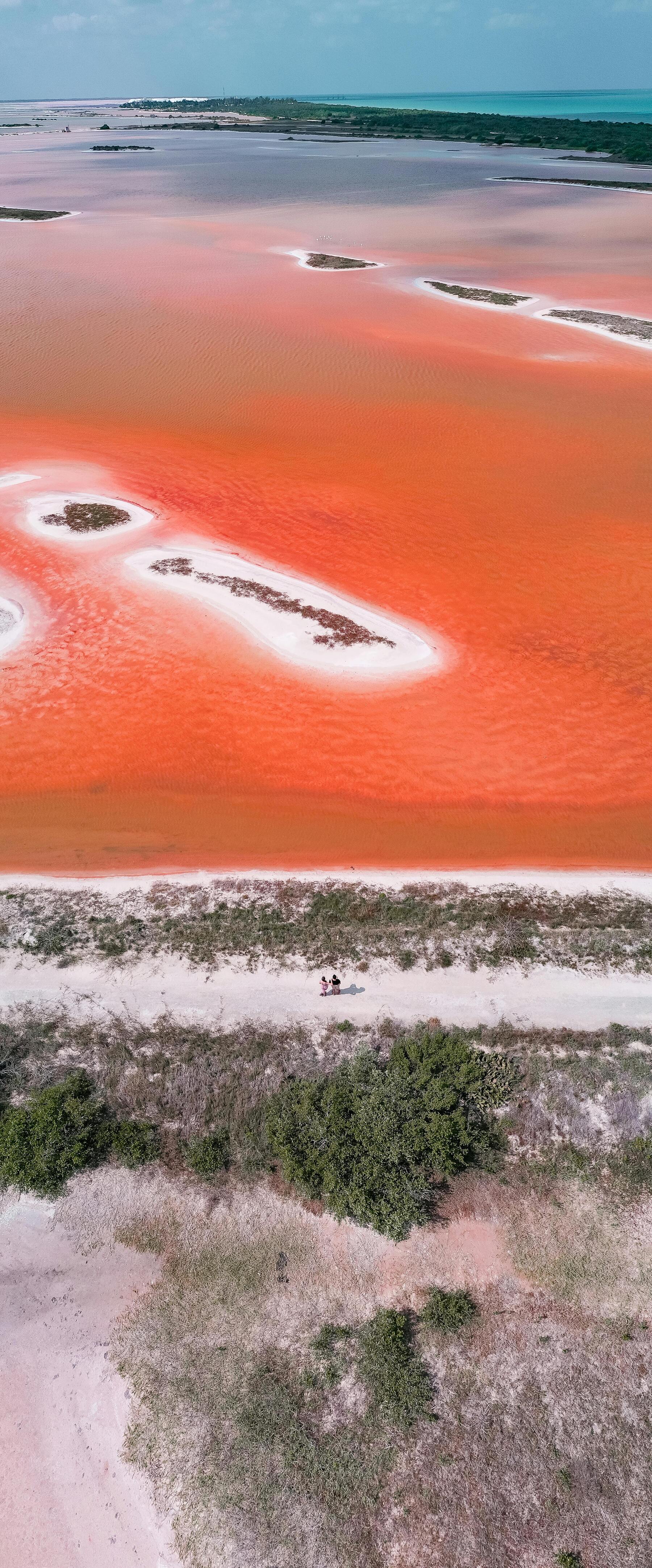 Australia Orange Pink Lake From Above Drone View UltraHD Ultra HD 4K 8K 10K 12k 20k High Resolution HDR Highres Desktop Wallpapers For iPhone And Android