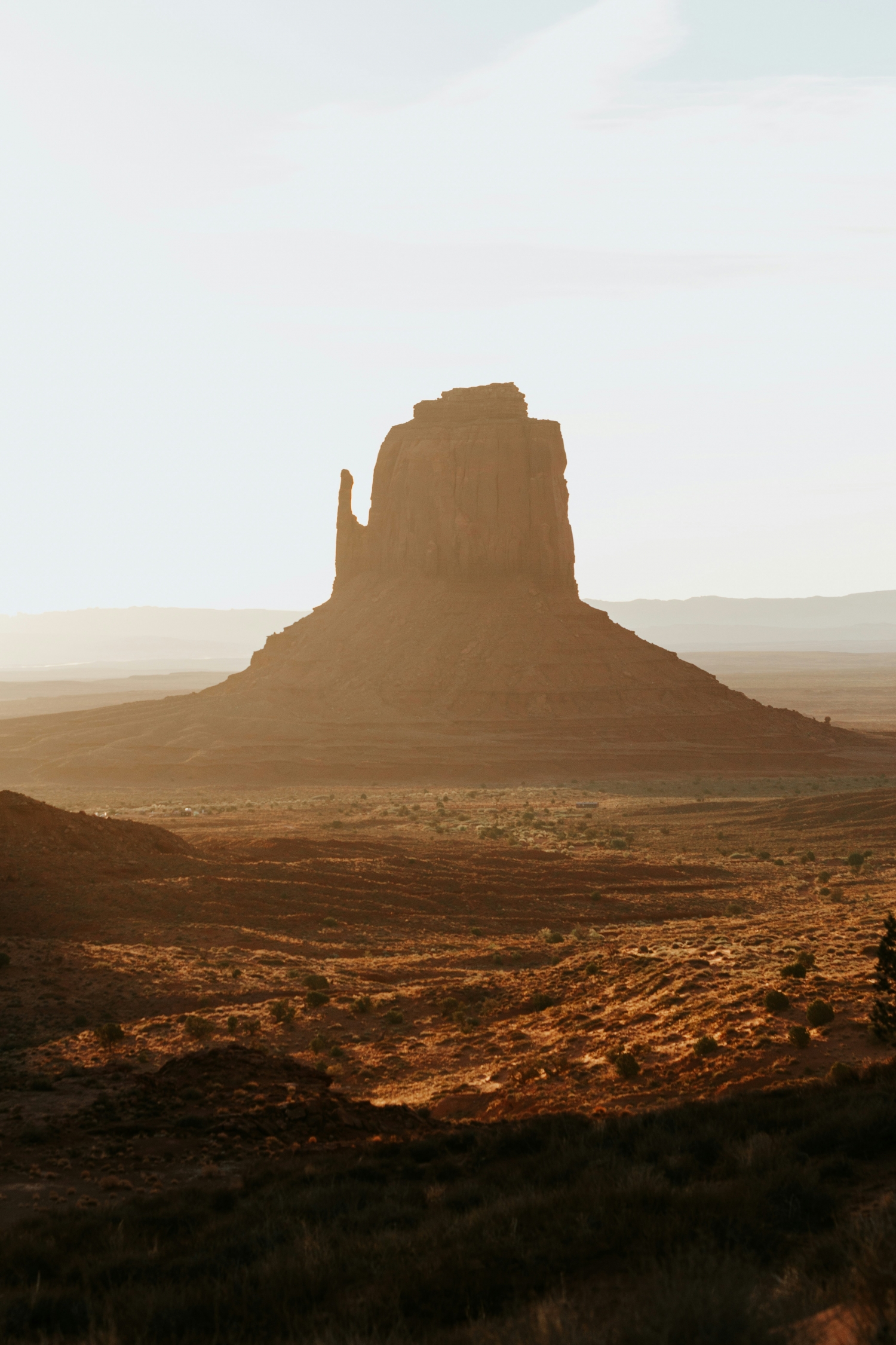 Australian Desert Or American Desert With Large Rock