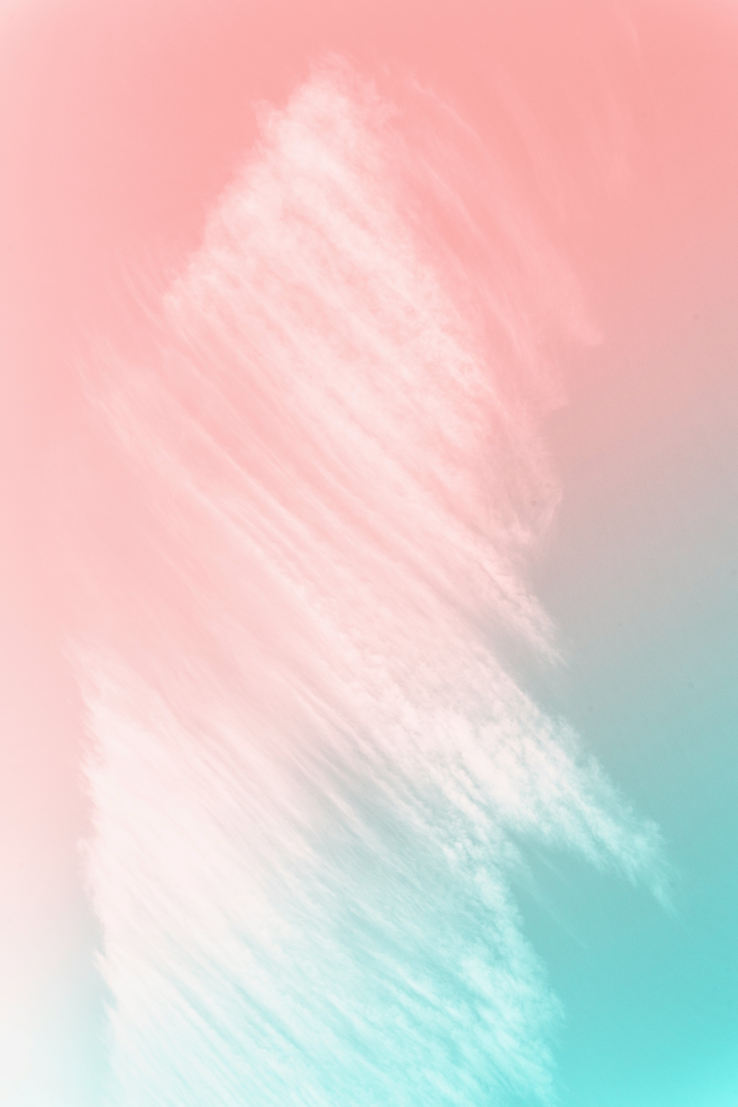 Baby Pink And Turquoise Abstract Gradient Cloud 