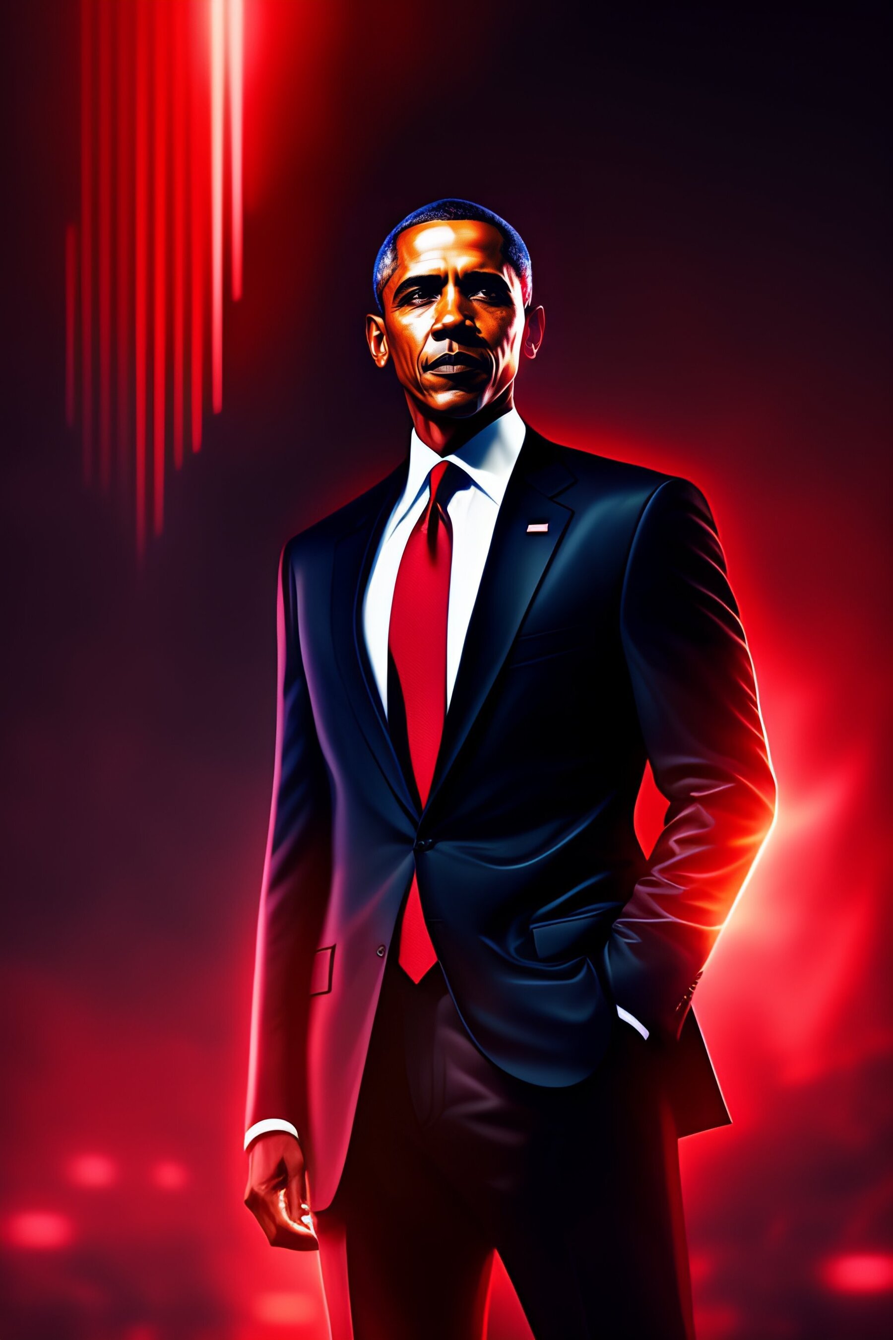 Barack Obama American President Red Glow U.s. Politics  wallpaper for Apple iPhone, Apple Watch, Mac, iPad and Apple Watch