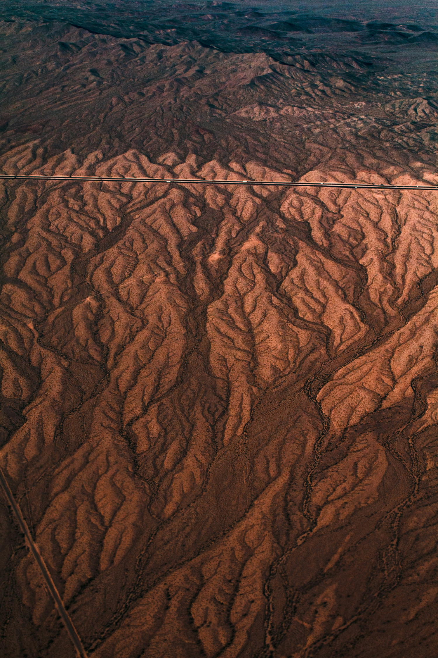 Barren Desert Landscape From Above