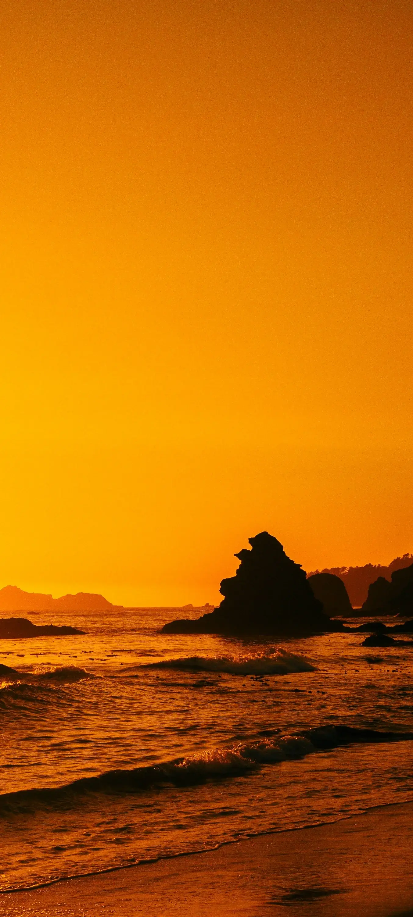 Beach At Sunset With Intense Orange Colors Best Shots Of California State Landscapes Nature 2K 4K HD United States USA