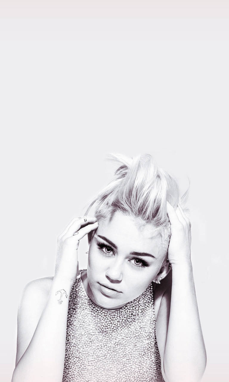 Black And White Miley Cyrus Short Hair wallpaper for Apple iPhone, Apple Watch, Mac, iPad and Apple Watch