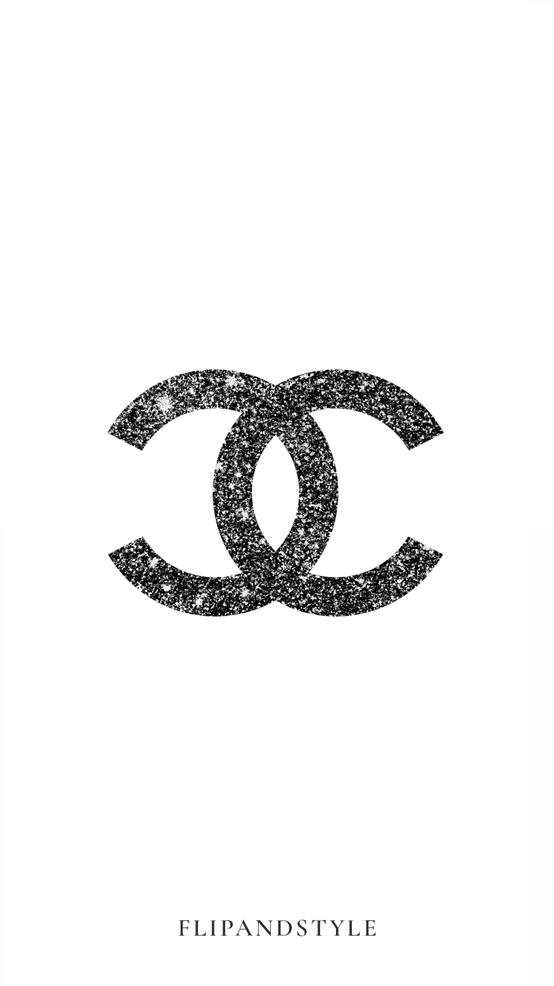 Black And White Silver Shiny Diamonds Coco Chanel Brand wallpaper for Apple iPhone, Apple Watch, Mac, iPad and Apple Watch