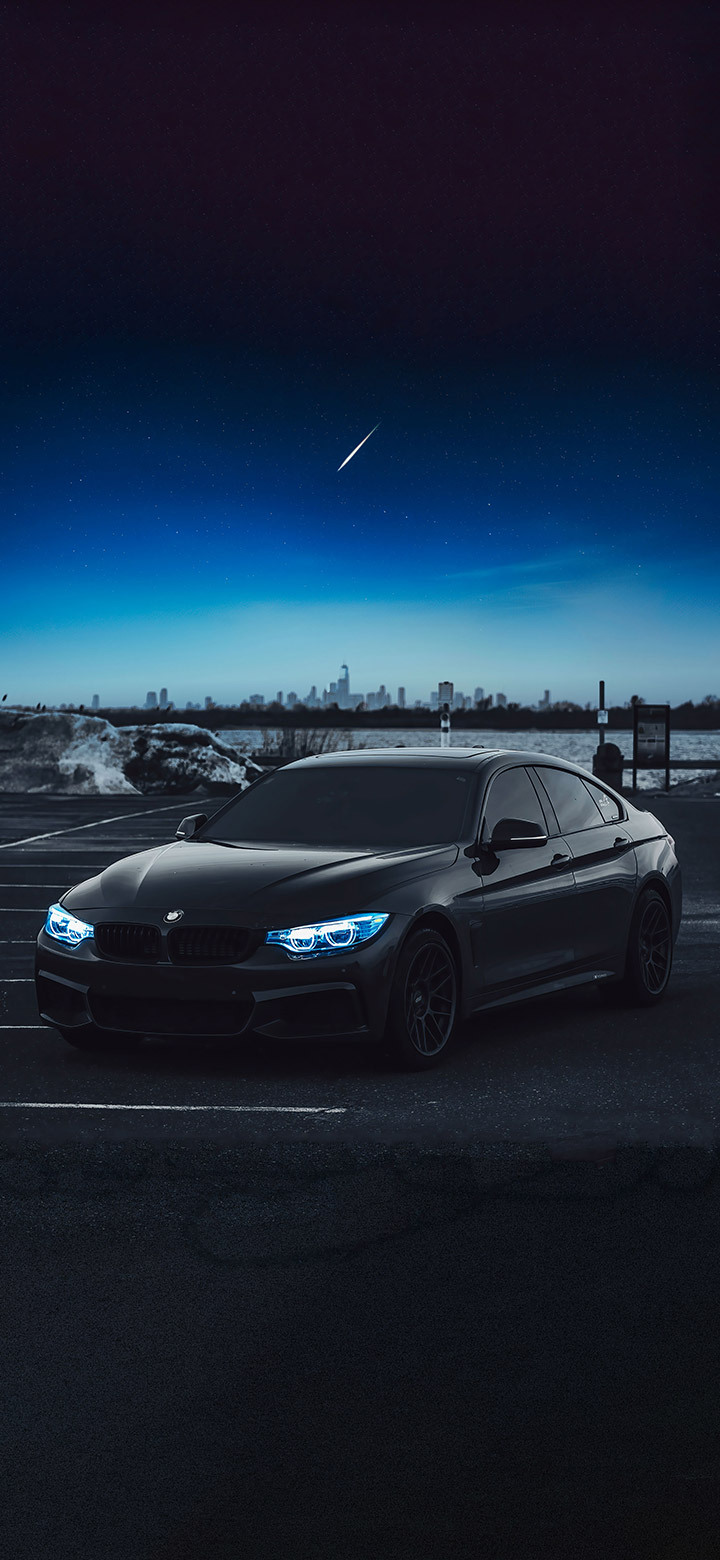 Black BMW Under Moonlight Wallpaper Shooting Star wallpaper for Apple iPhone, Apple Watch, Mac, iPad and Apple Watch