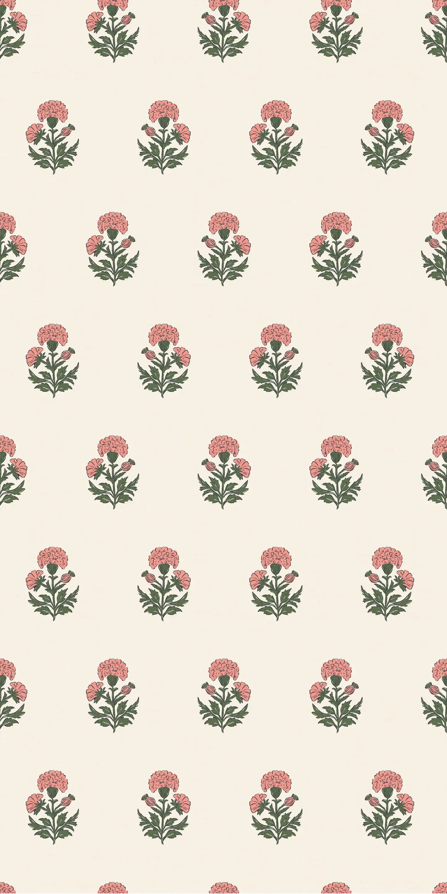 Block Print Pink Flowers Pattern Repeating Most Popular Wallpapers 2025