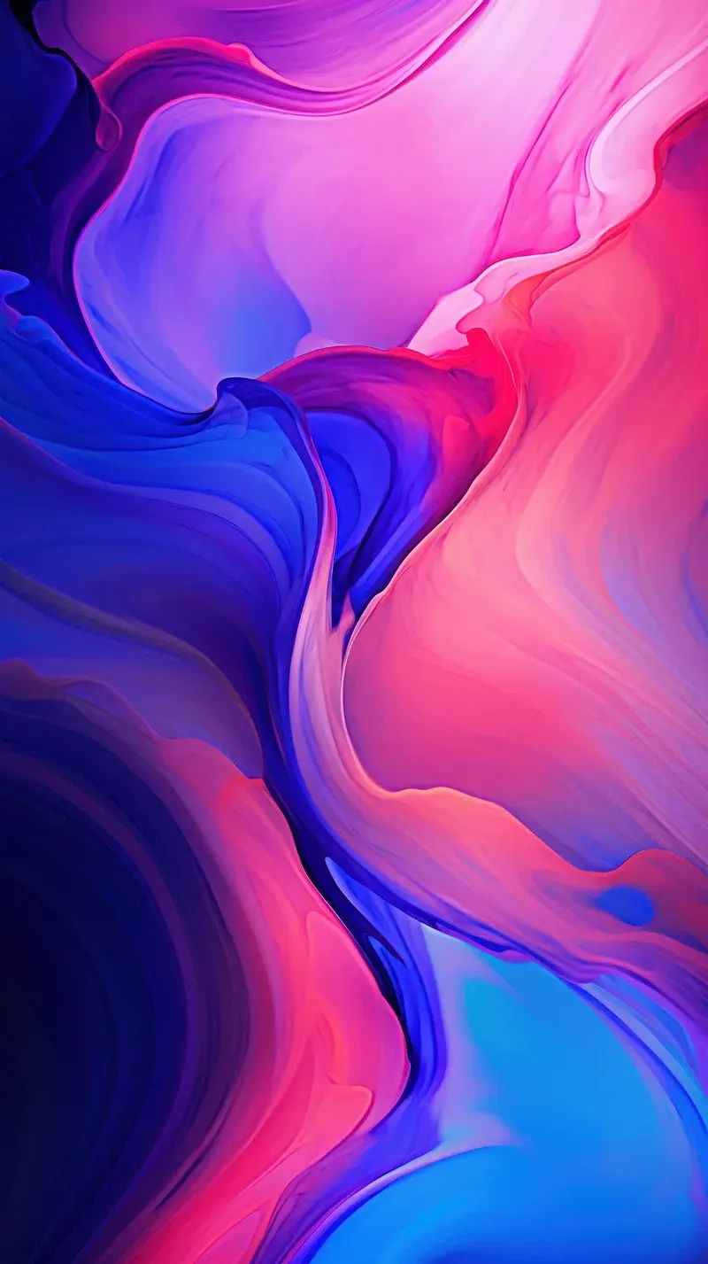 Blue And Pink Stark Vibrant Liquid Gradient Abstract