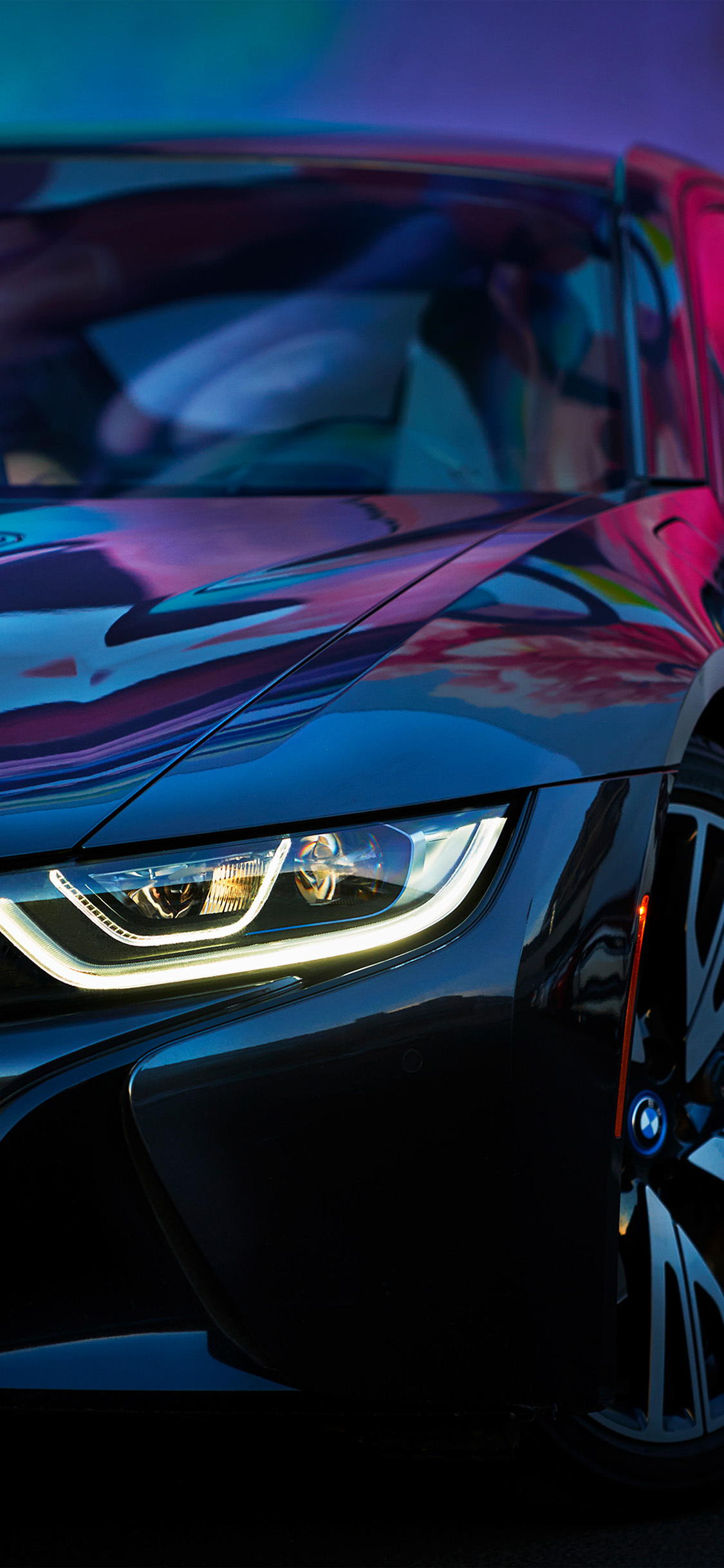 BMW Rainbow Blue Purple Car Art iPhone Wallpaper wallpaper for Apple iPhone, Apple Watch, Mac, iPad and Apple Watch