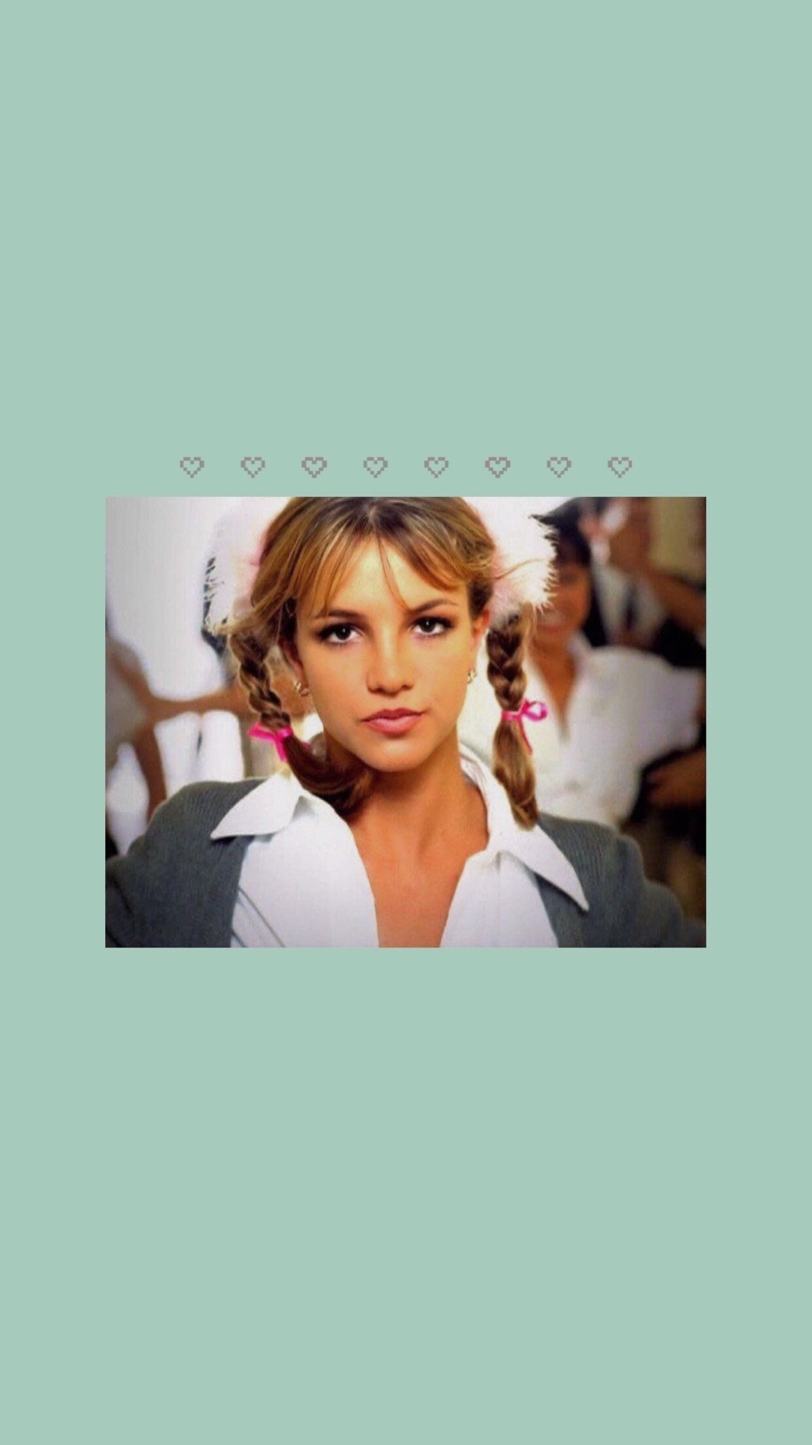 Britney Spears 90s On A Mint Background Y2K Aesthetic Vibes