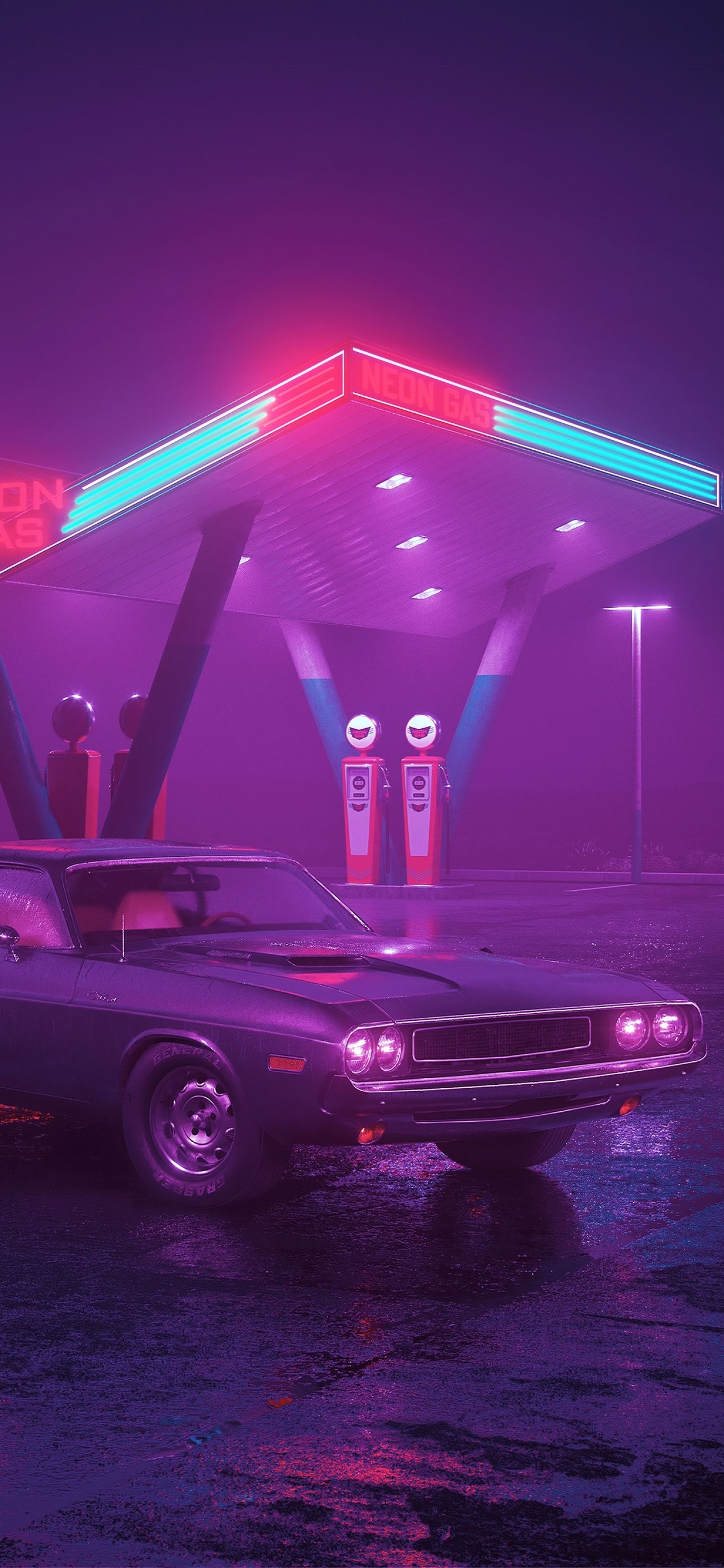 Car In The Carstation Reto Y2K Purple iPhone wallpaper