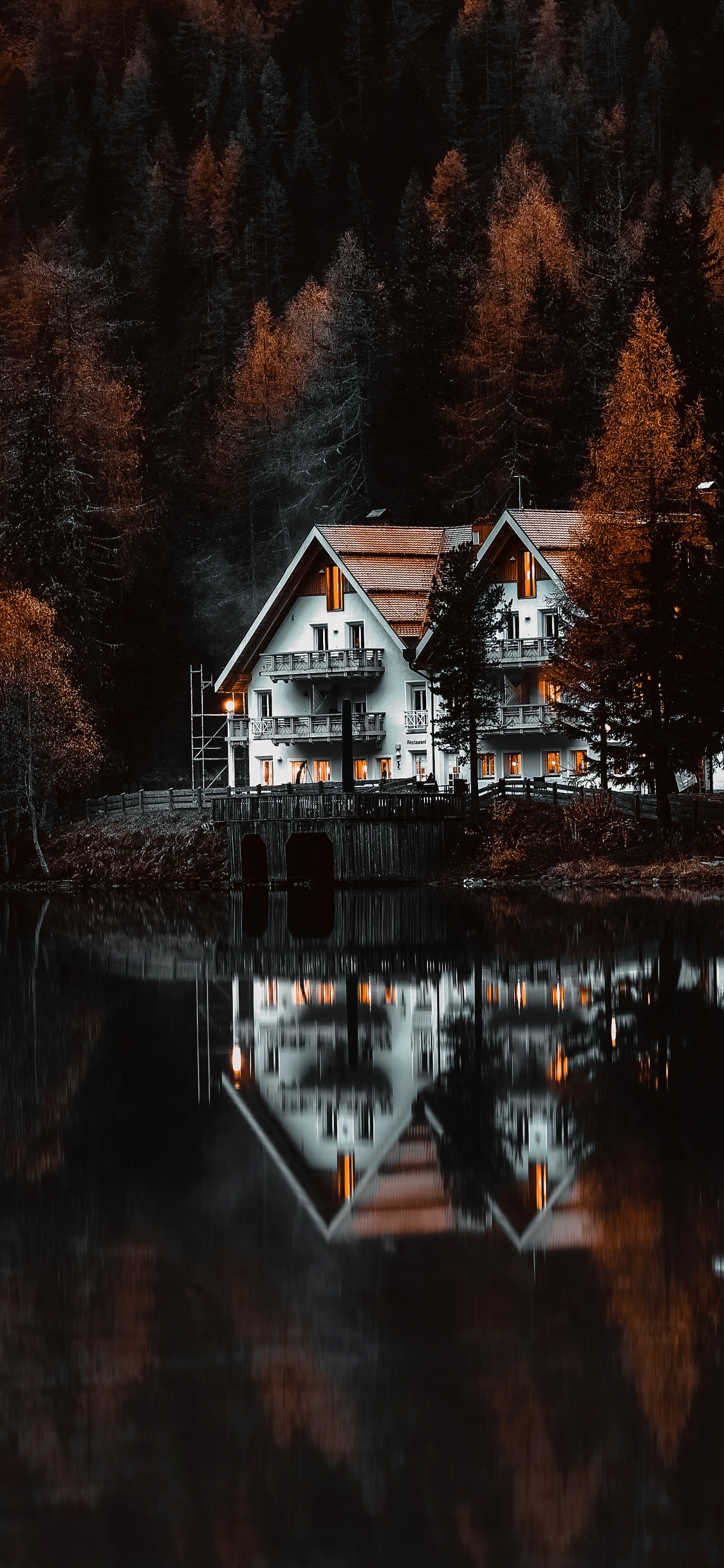 Chalet Antholzer See Lake Antholz Nature Park Rieserferner wallpaper for Apple iPhone, Apple Watch, Mac, iPad and Apple Watch