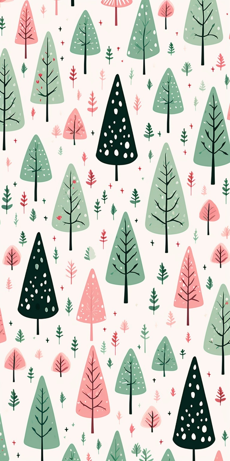 Christmas Phone Wallpaper Pattern Simple Modern 2024 2025