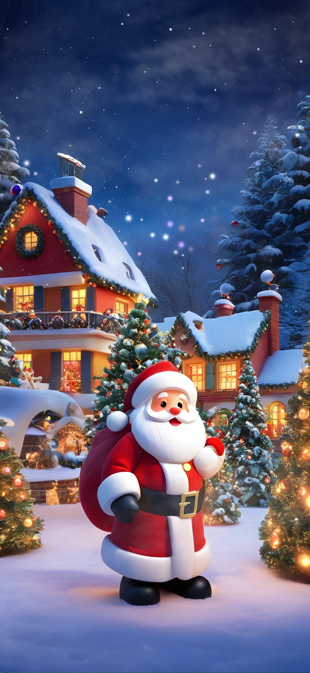 Christmas Scenery Santa Claus For iPhone