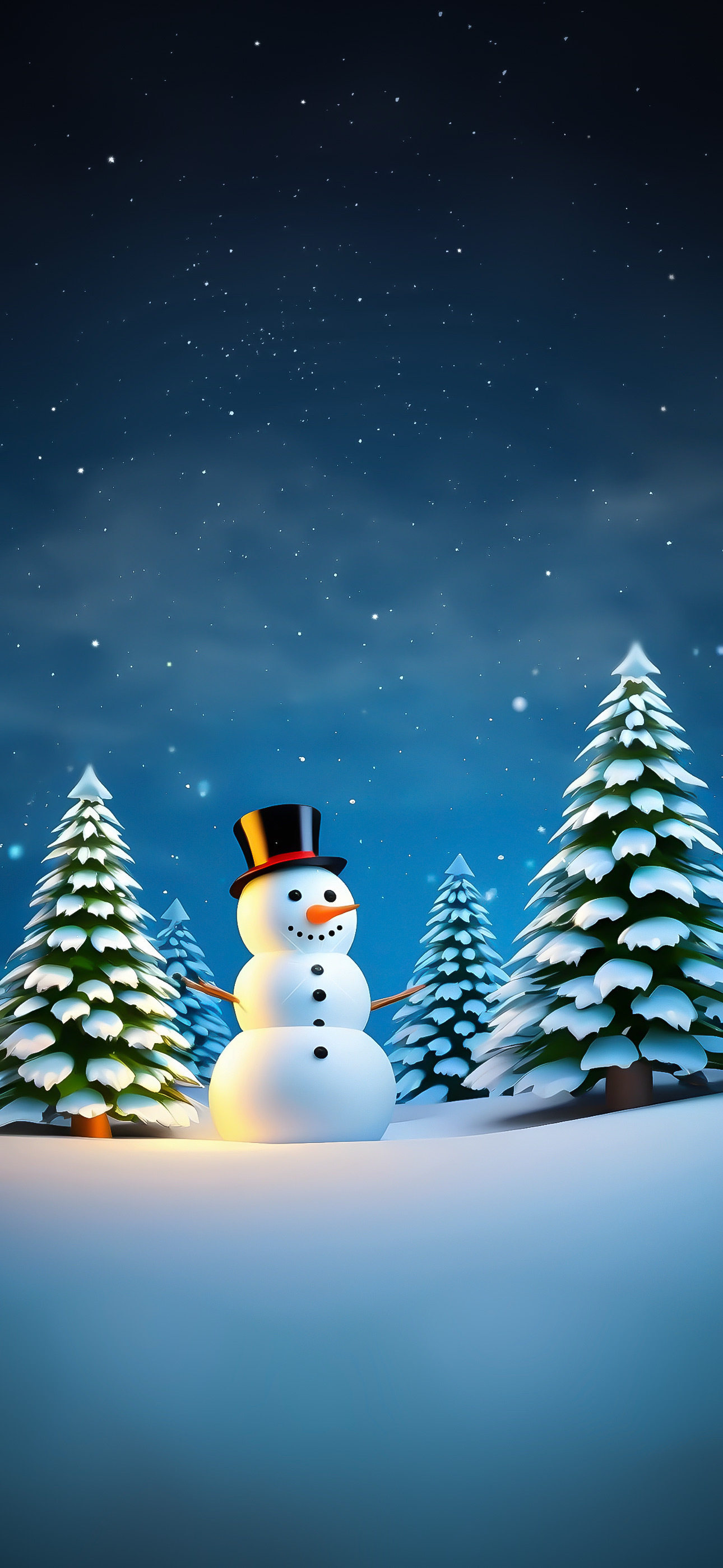 Christmas Scenery Snowman Tree For iPhone wallpaper for Apple iPhone, Apple Watch, Mac, iPad and Apple Watch