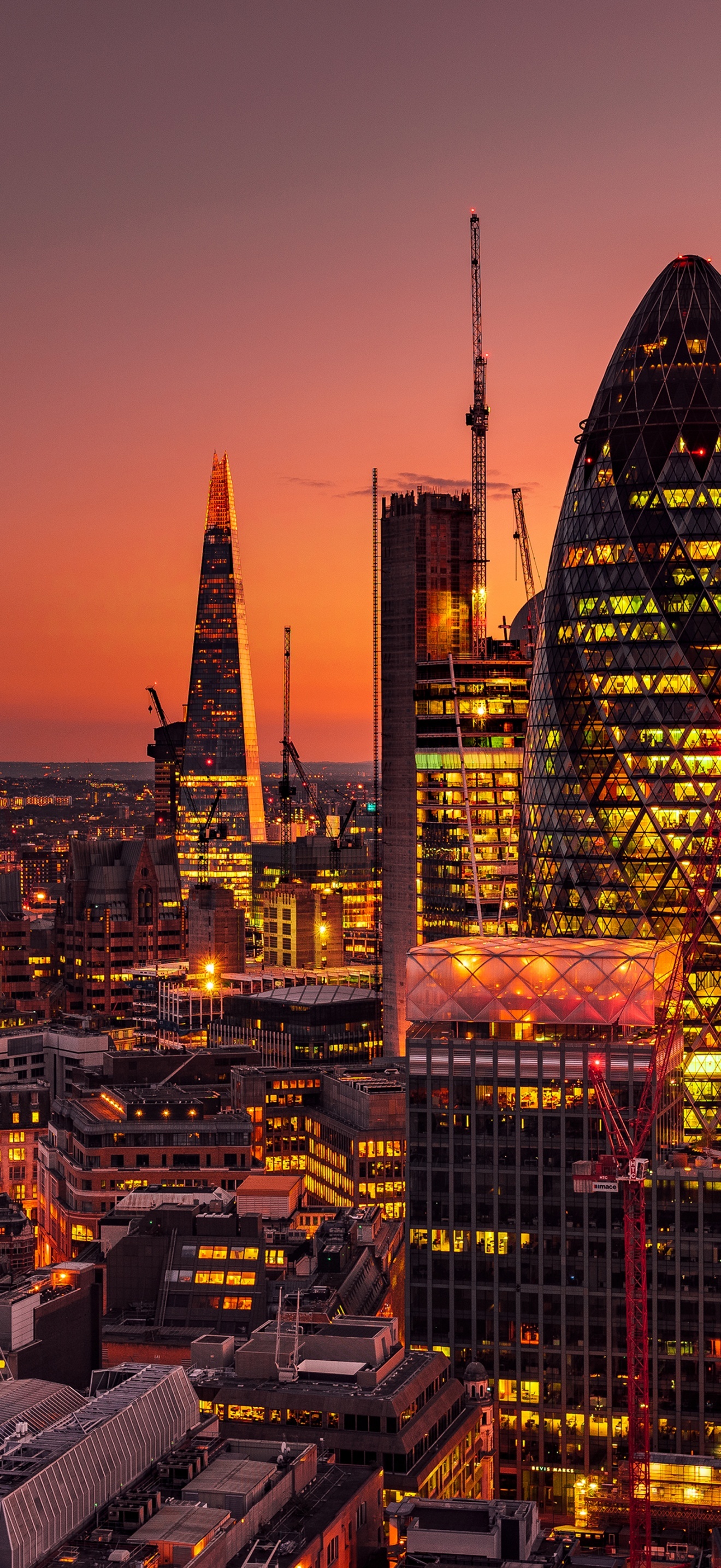 Cityscape City Lights Sunset Dawn Skyscrapers London 5K London England Sunrise