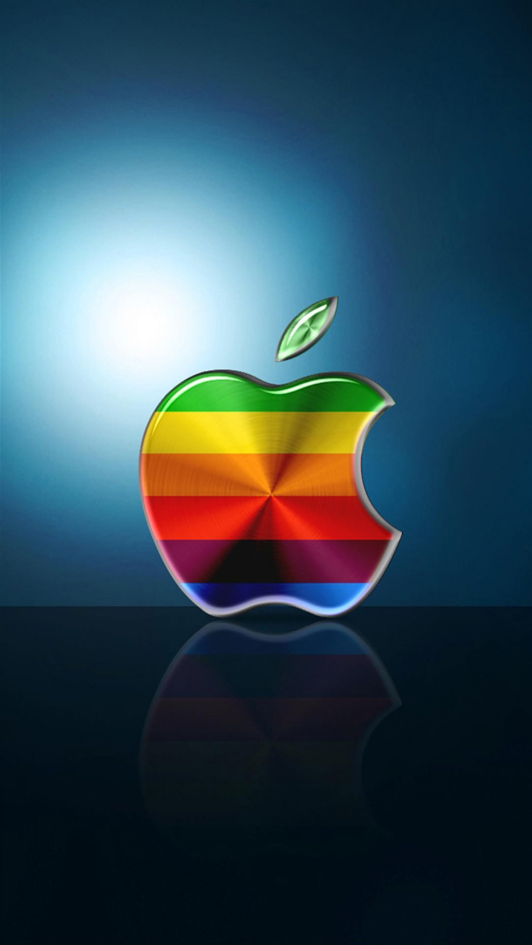 Classic Apple Logo 3d Blue Background wallpaper for Apple iPhone, Apple Watch, Mac, iPad and Apple Watch