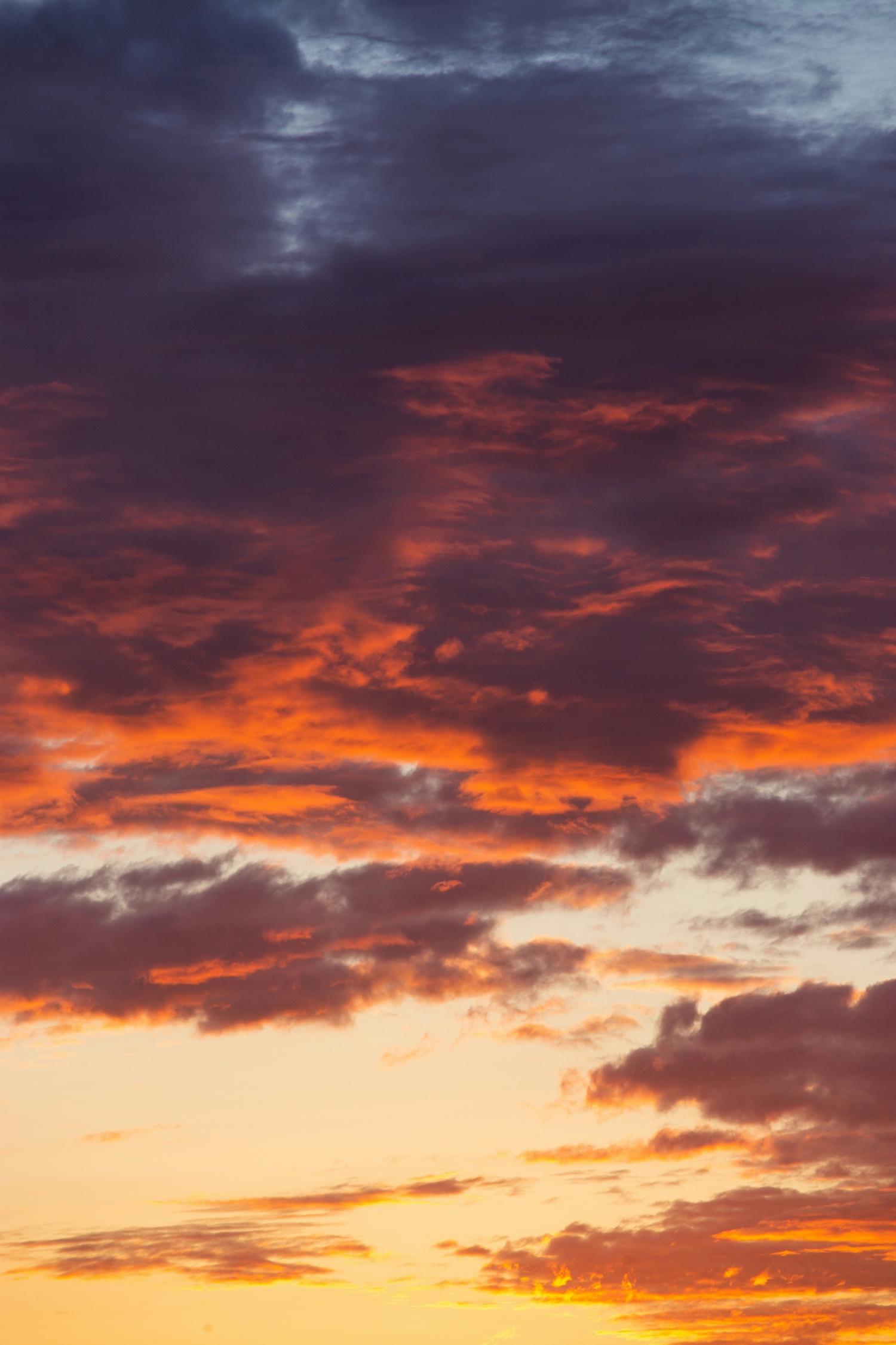 Closeup Of Clouds At Sunrise Orange Color