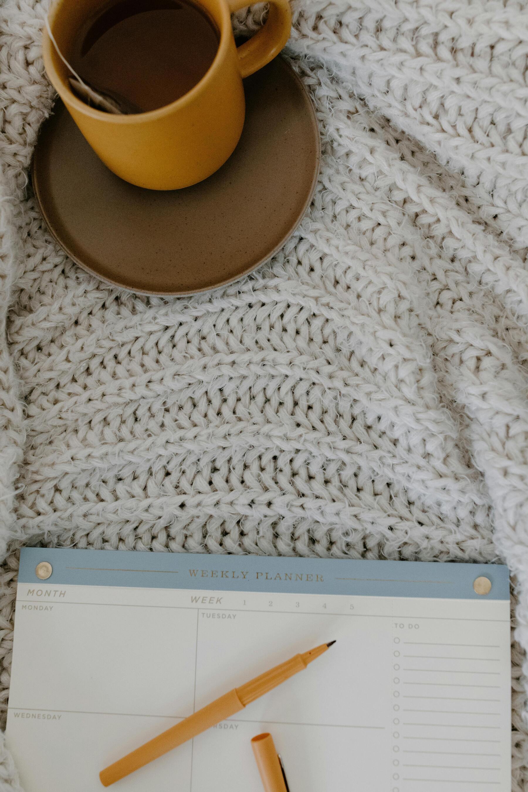 Coffee And Weekly Planner Cute Girl Vibes Desktop Background Wallpaper Picture For Apple iPhone Google Android Pixel And Samsung Galaxy