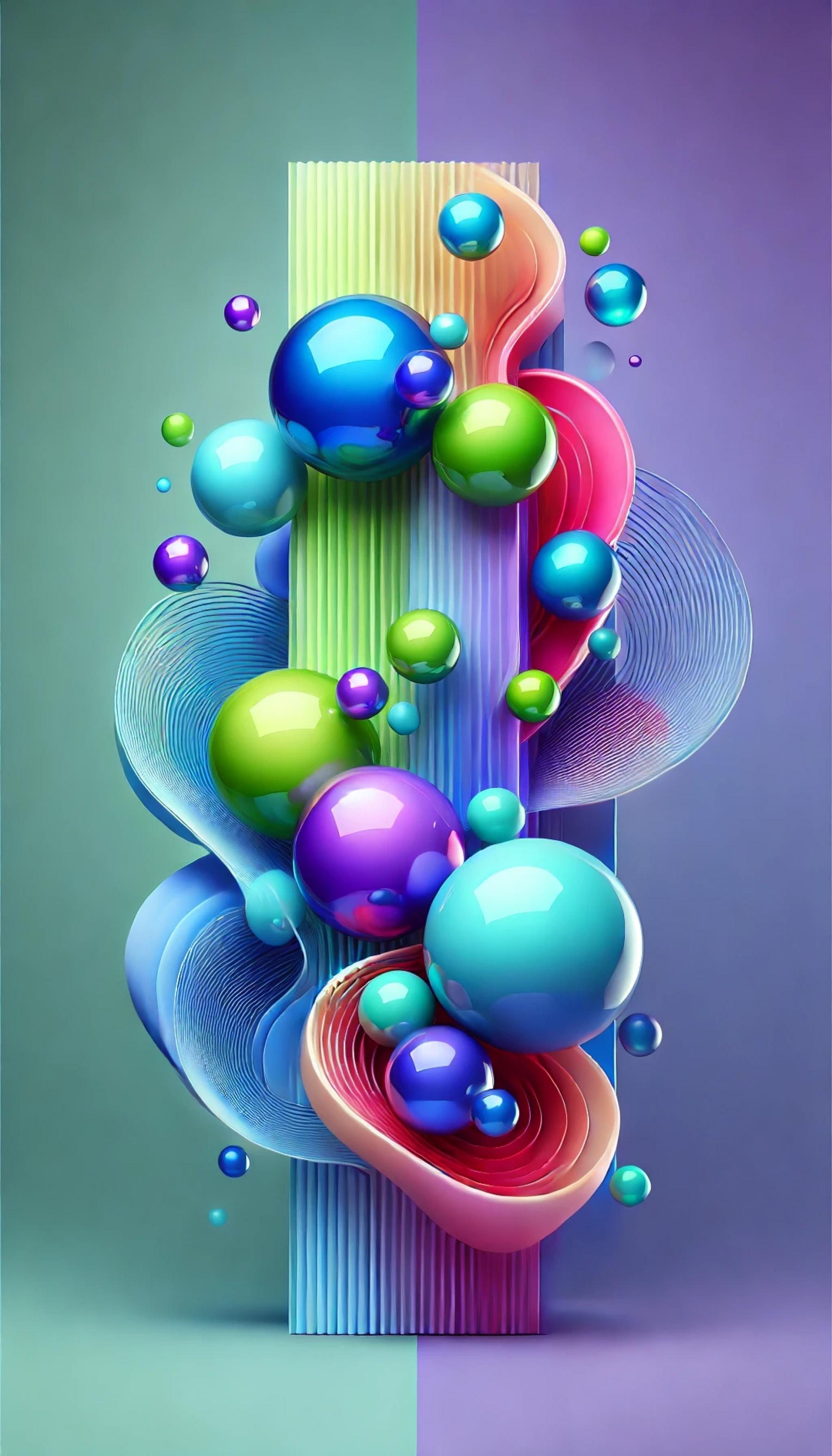 Colorful Abstract Art Balls Circles Gradient