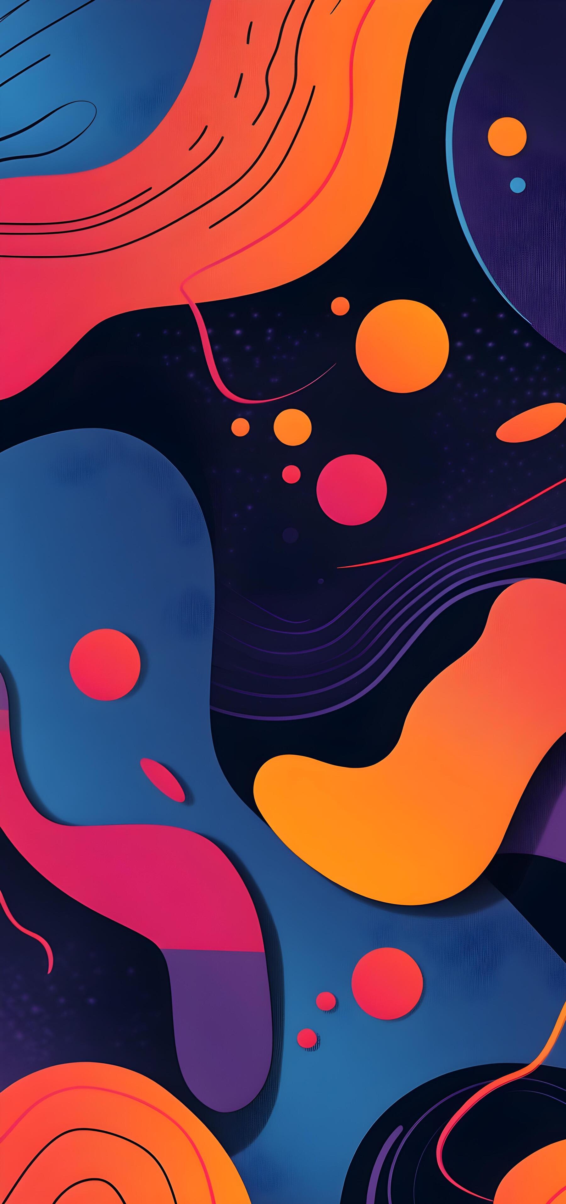 Colorful Abstract Shapes And Colors Orange And Navy Blue wallpaper for Apple iPhone, Apple Watch, Mac, iPad and Apple Watch