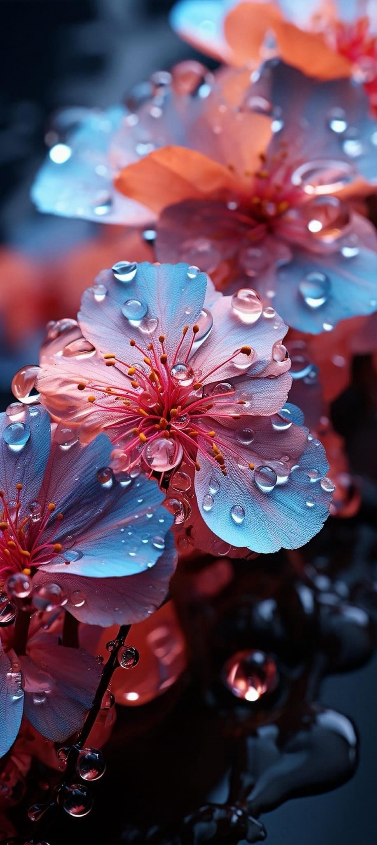 Colorful Flowers With Raindrops 5K 6k 7k 8K HDR High Res