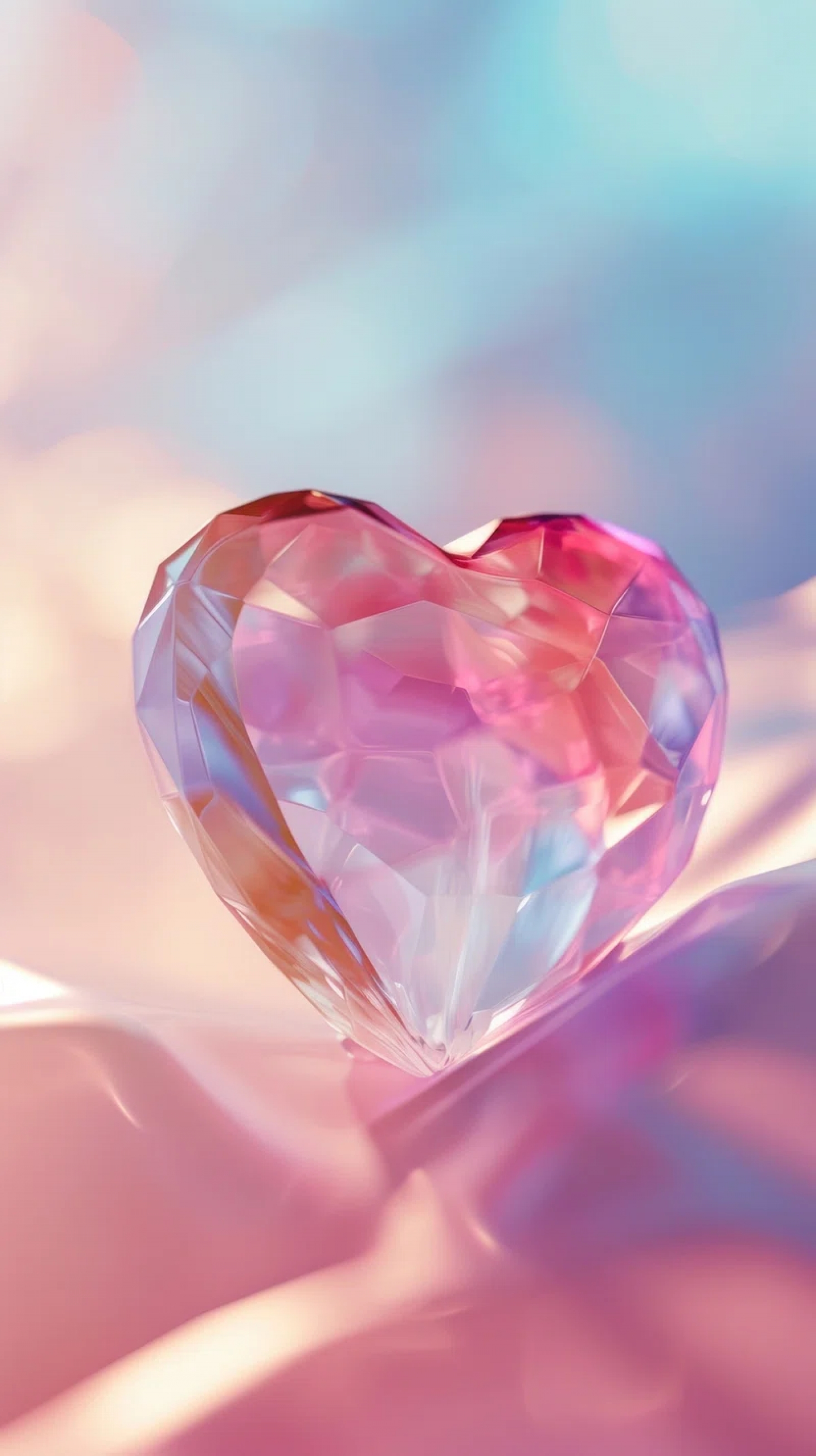 Colorful Pink Diamond Love Heart Shape wallpaper for Apple iPhone, Apple Watch, Mac, iPad and Apple Watch