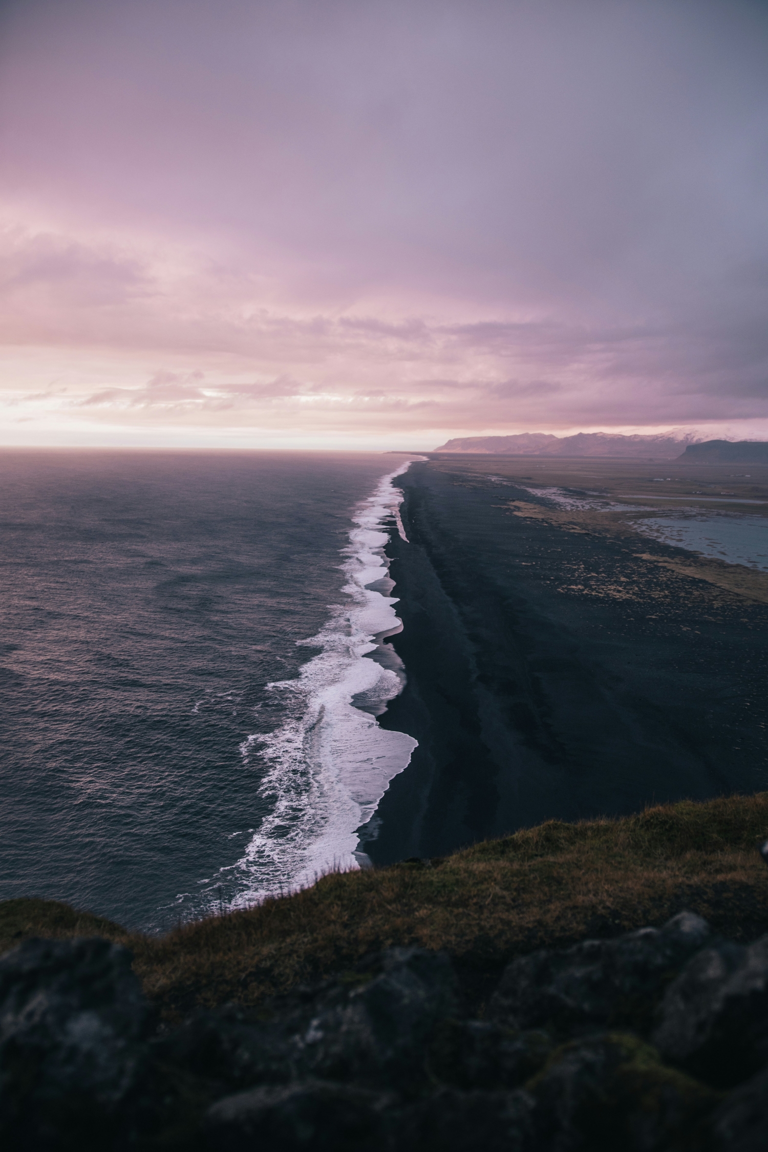 Crashing Waves Coastline From The Sky Dark wallpaper for Apple iPhone, Apple Watch, Mac, iPad and Apple Watch