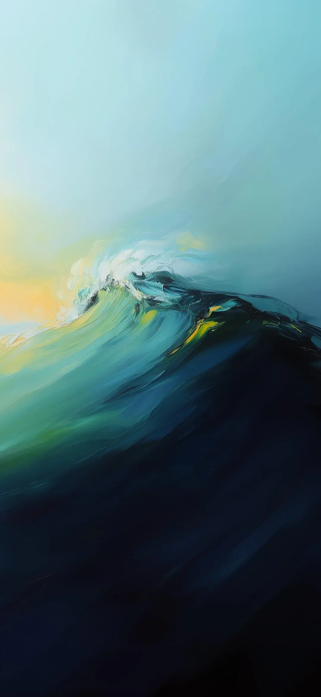 Creative Artwork Of A Crashing Wave With Blue Sky Best Wallpapers For Apple iPhone 16