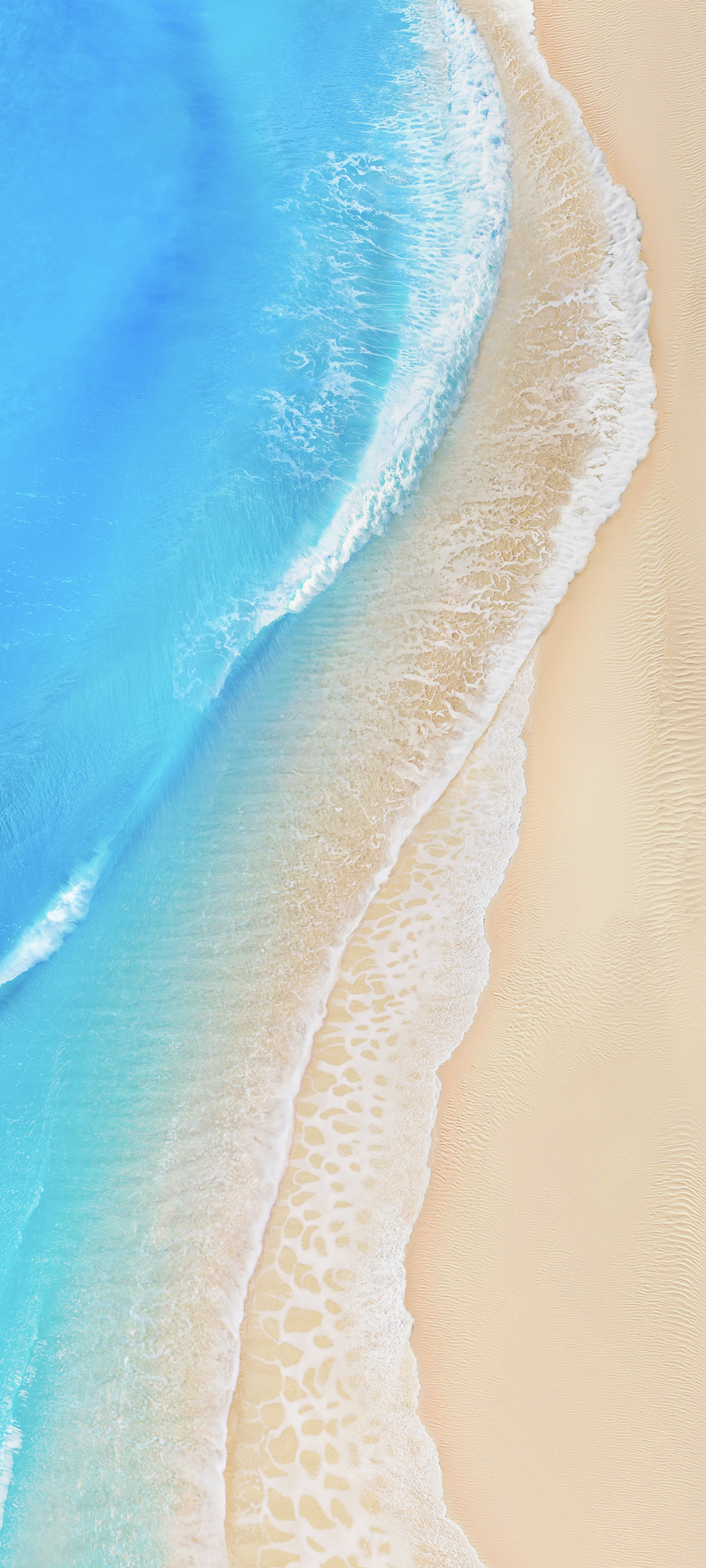 Crystal Clear Water Crashing Waves At The Beach From Above Vivo Stock Default Origin OS Funtouch OS Google Android wallpaper for Apple iPhone, Apple Watch, Mac, iPad and Apple Watch