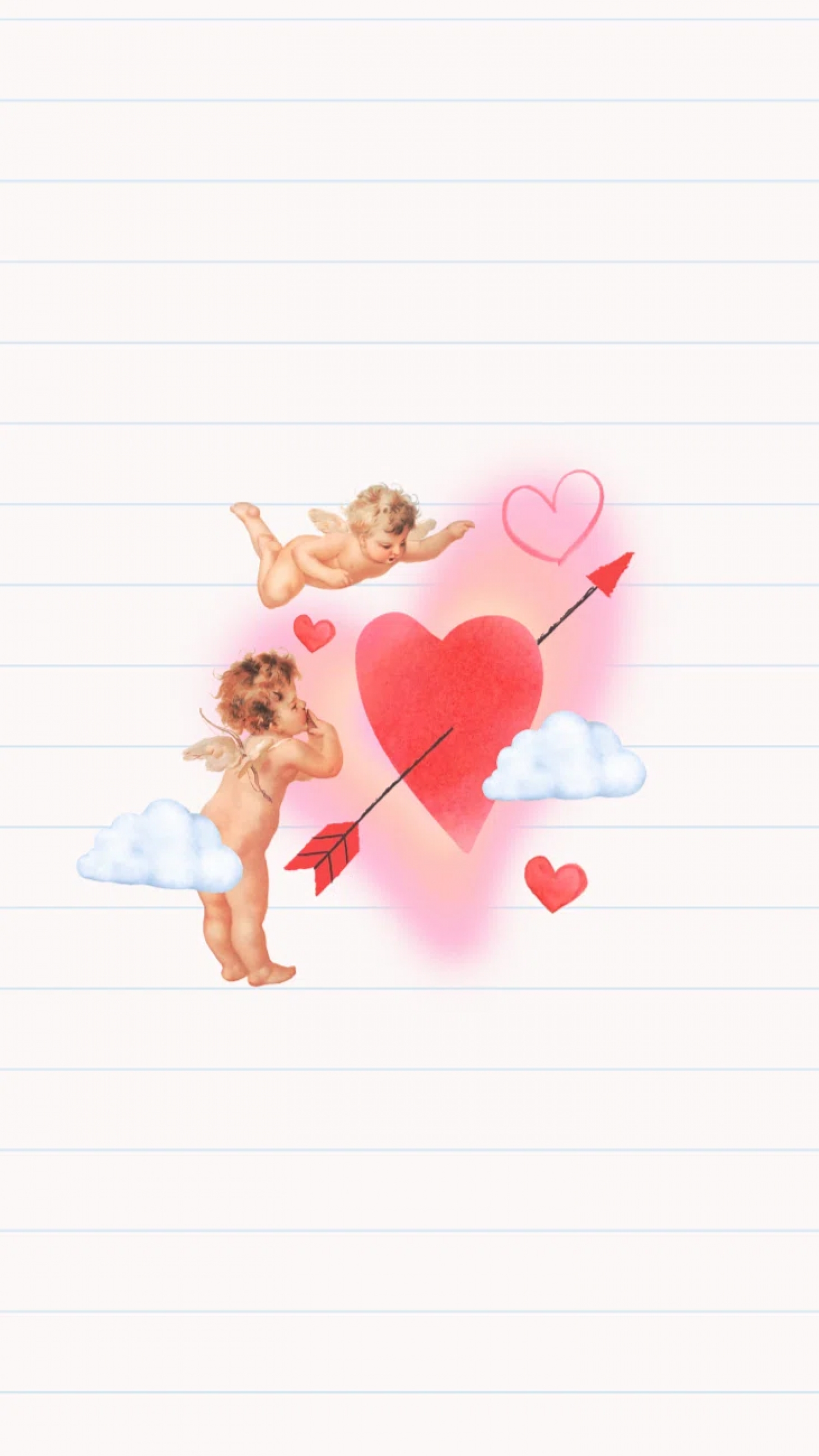 Cupid Cupids Arrow On Lined Paper Drawing