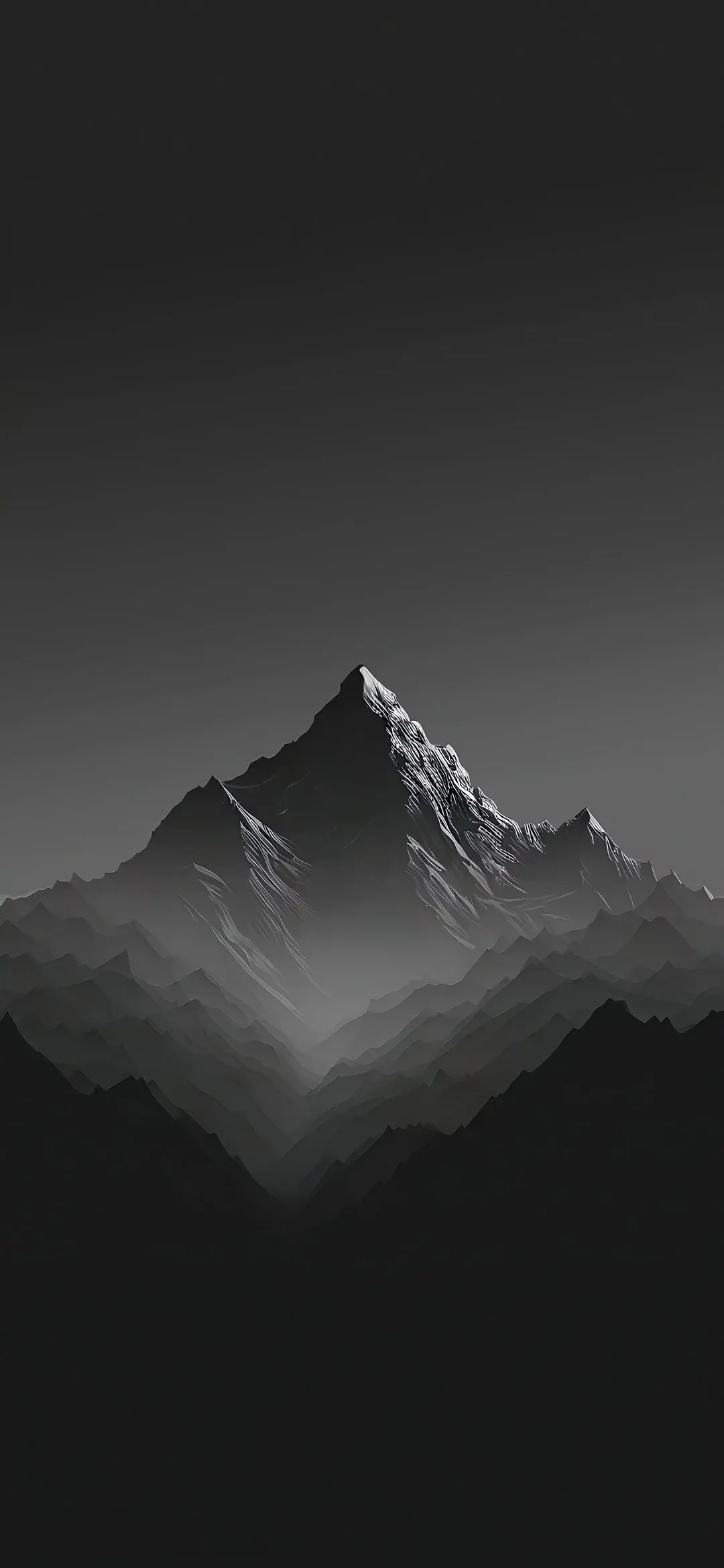 Dark Grey Black And White Mountains Landscape Best Wallpapers For Apple iPhone 16
